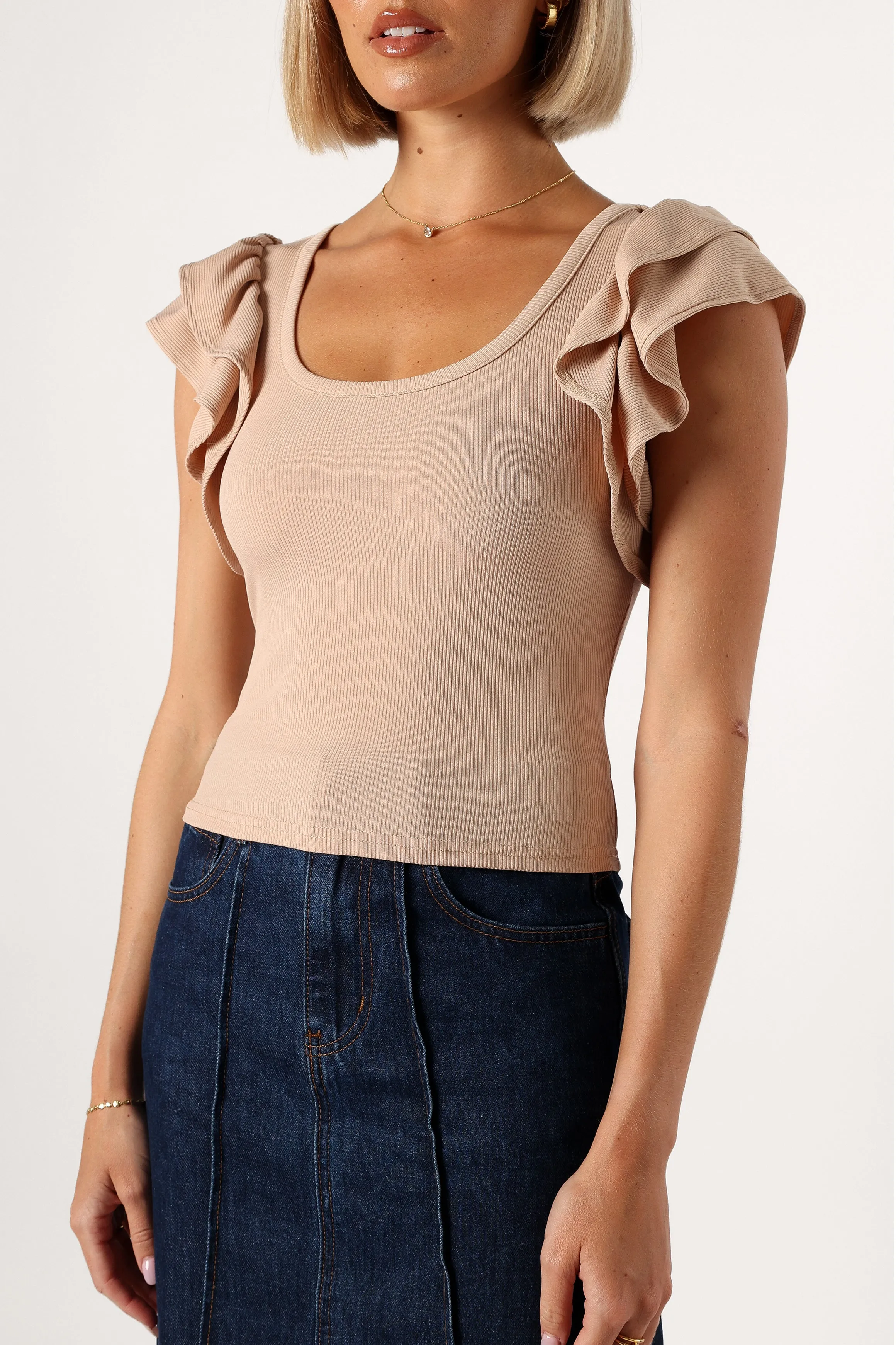 Loren Ribbed Top - Cream sold by Petal & Pup product image thumbnail 2