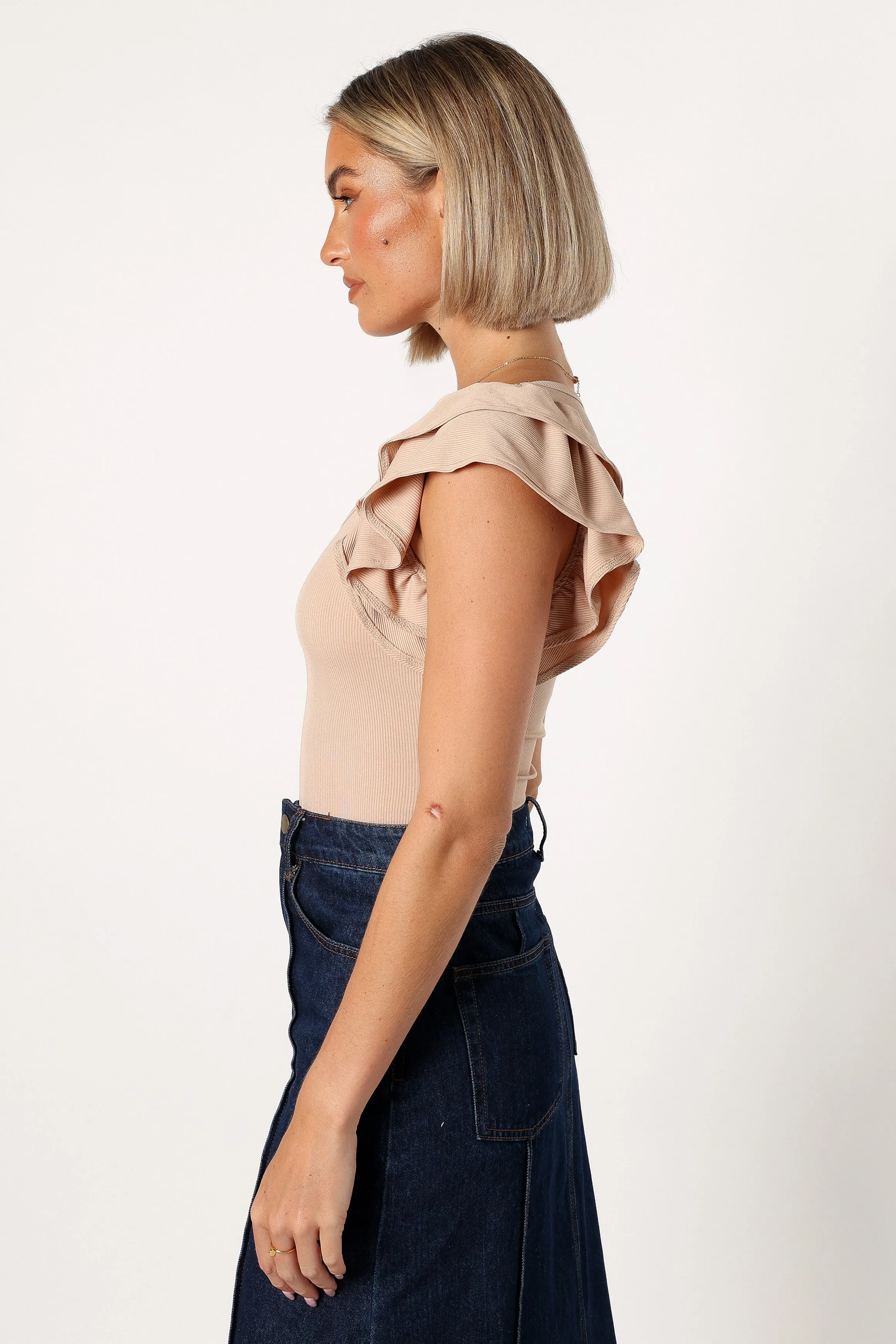 Loren Ribbed Top - Cream sold by Petal & Pup product image thumbnail 3