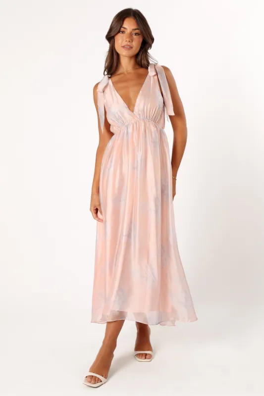 Perla Maxi Dress - Blush/Blue sold by Petal & Pup
