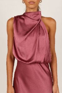 Anabelle Halter Neck Maxi Dress - Dusty Rose sold by Petal & Pup