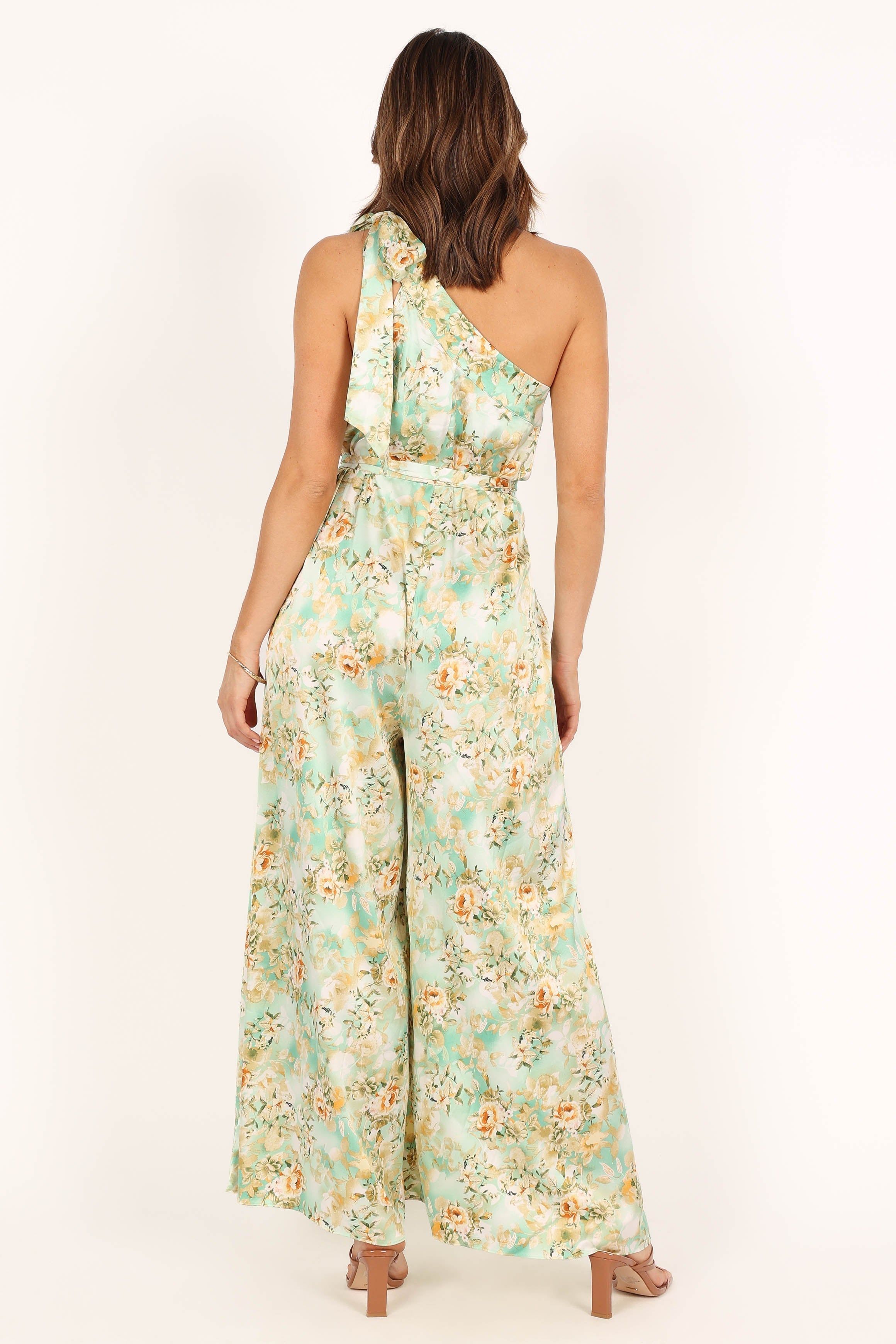 Aurelia One Shoulder Jumpsuit - Green Floral sold by Petal & Pup product image thumbnail 9