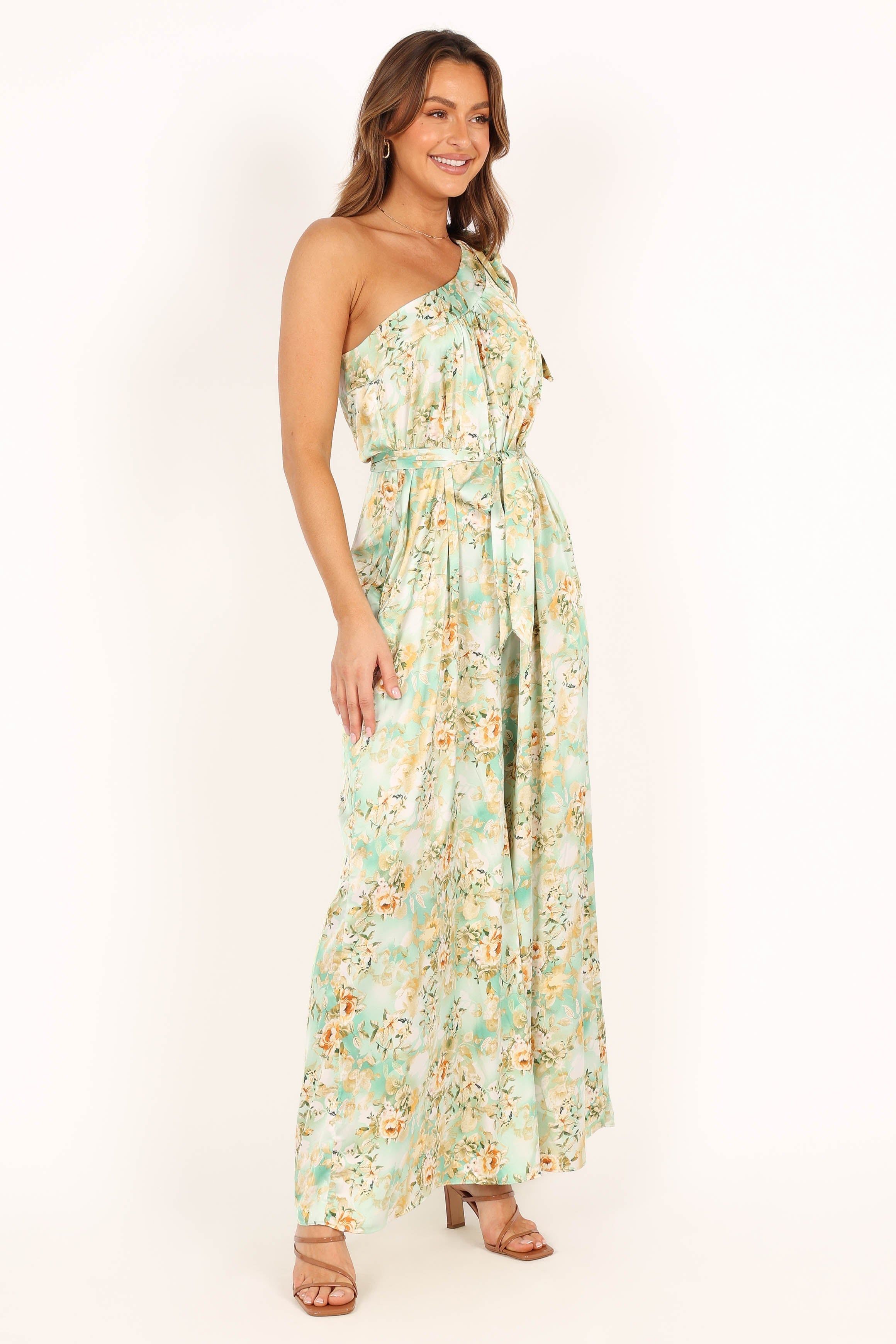 Aurelia One Shoulder Jumpsuit - Green Floral sold by Petal & Pup product image thumbnail 12
