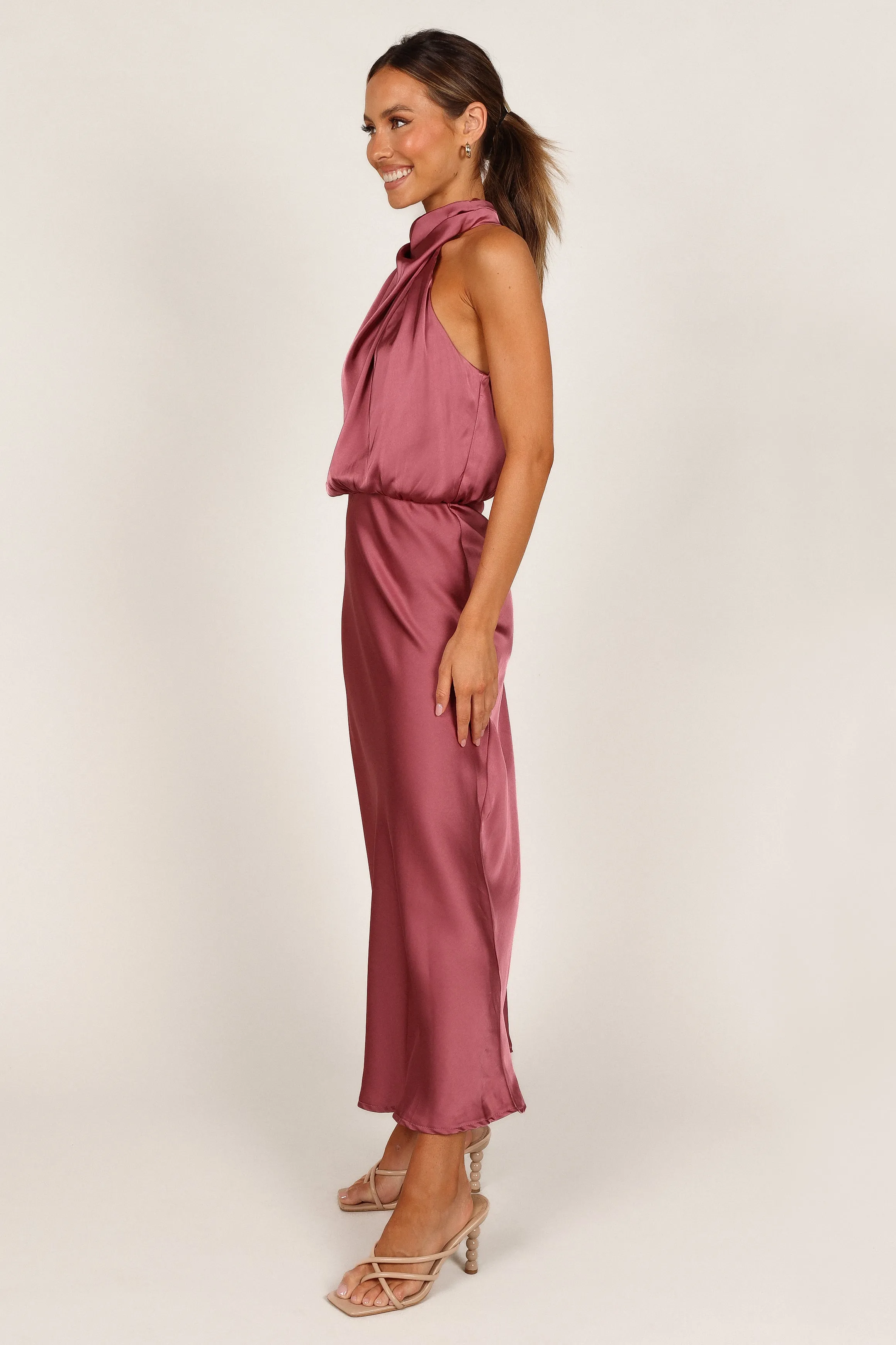 Anabelle Halter Neck Midi Dress - Dusty Rose sold by Petal & Pup product image thumbnail 5