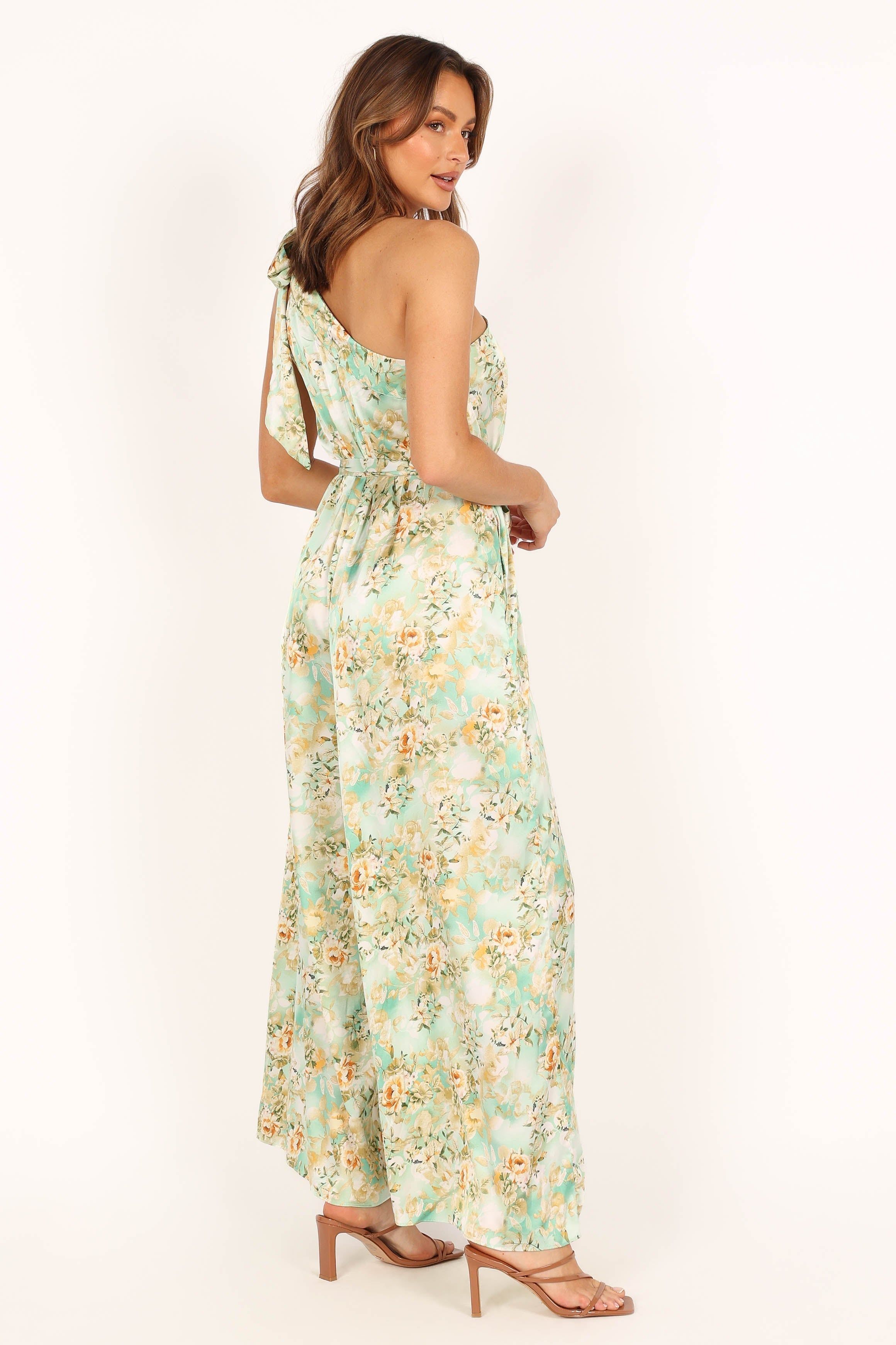 Aurelia One Shoulder Jumpsuit - Green Floral sold by Petal & Pup product image thumbnail 10