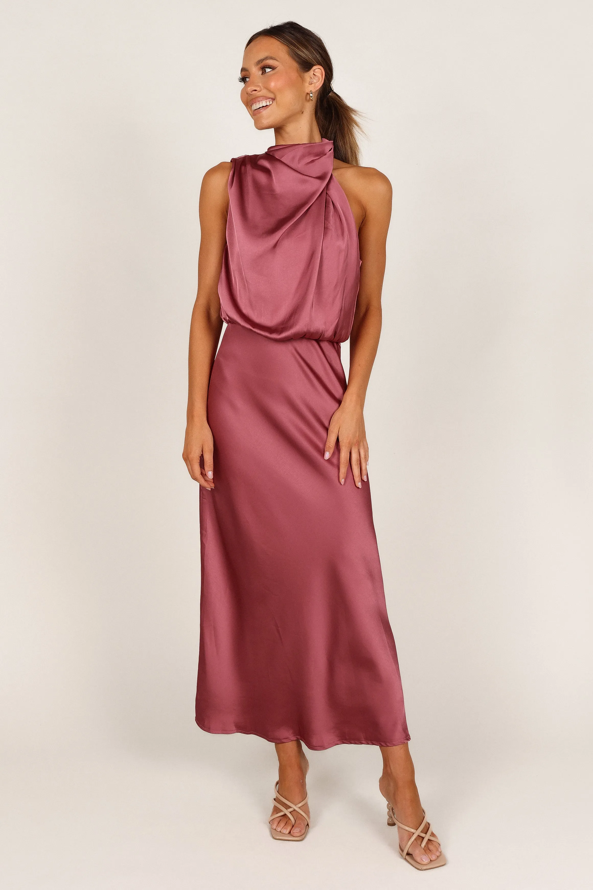 Anabelle Halter Neck Midi Dress - Dusty Rose sold by Petal & Pup product image thumbnail 3