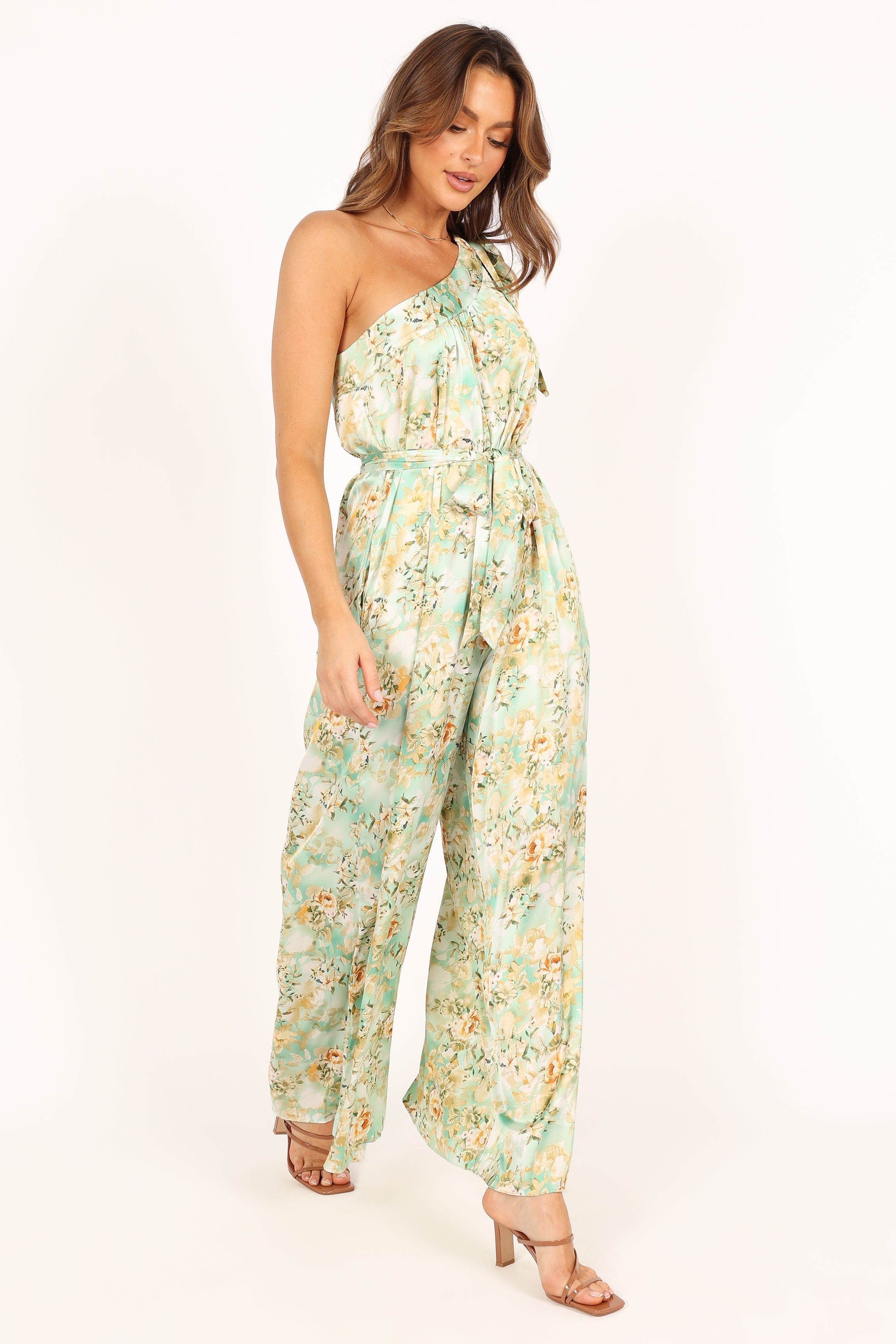 Aurelia One Shoulder Jumpsuit - Green Floral sold by Petal & Pup product image thumbnail 5