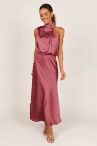 Anabelle Halter Neck Maxi Dress - Dusty Rose sold by Petal & Pup