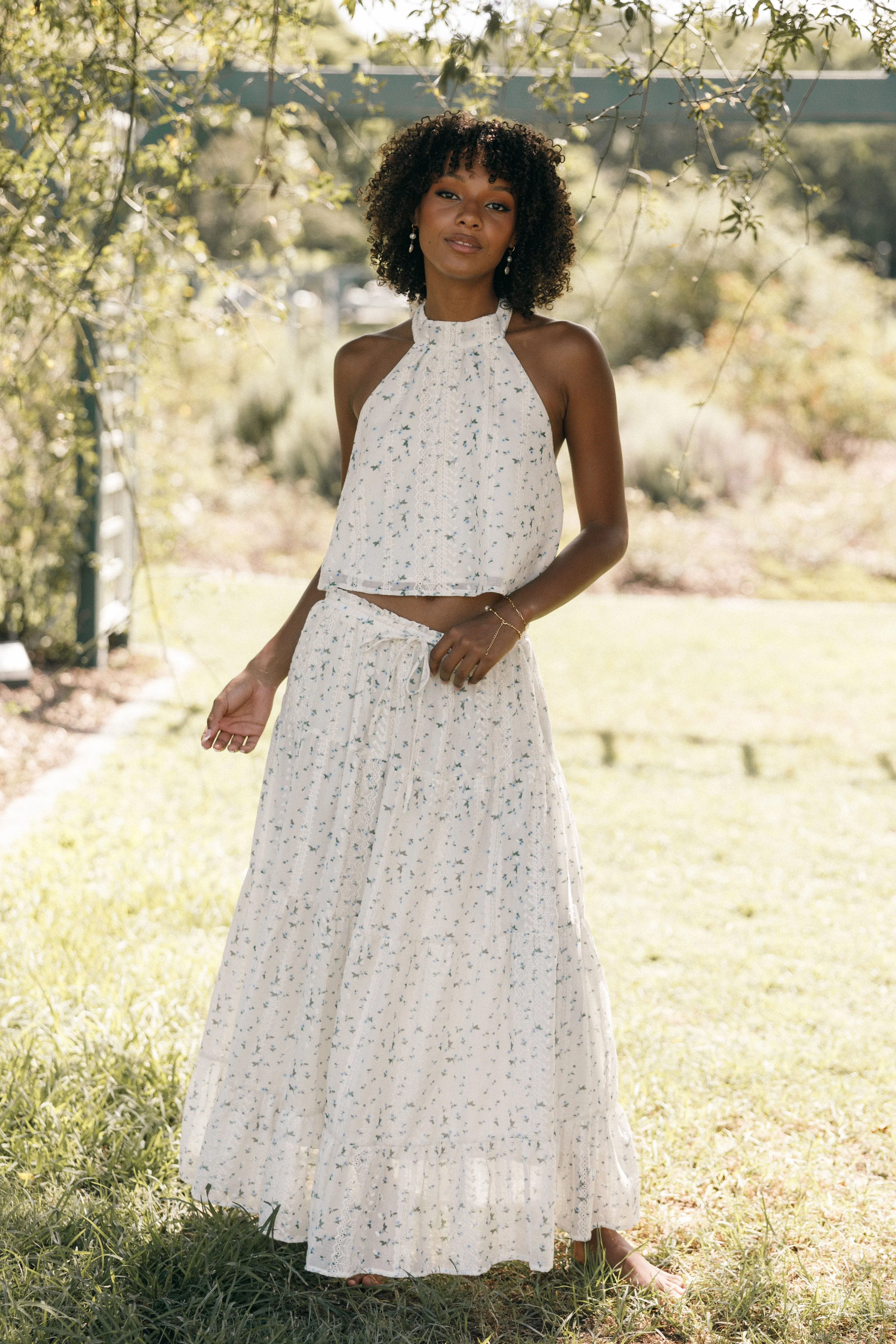 Willa Halterneck Top - Blue Floral sold by Petal & Pup product image thumbnail 2