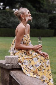 Bloom Strapless Maxi Dress - Yellow Floral sold by Petal & Pup