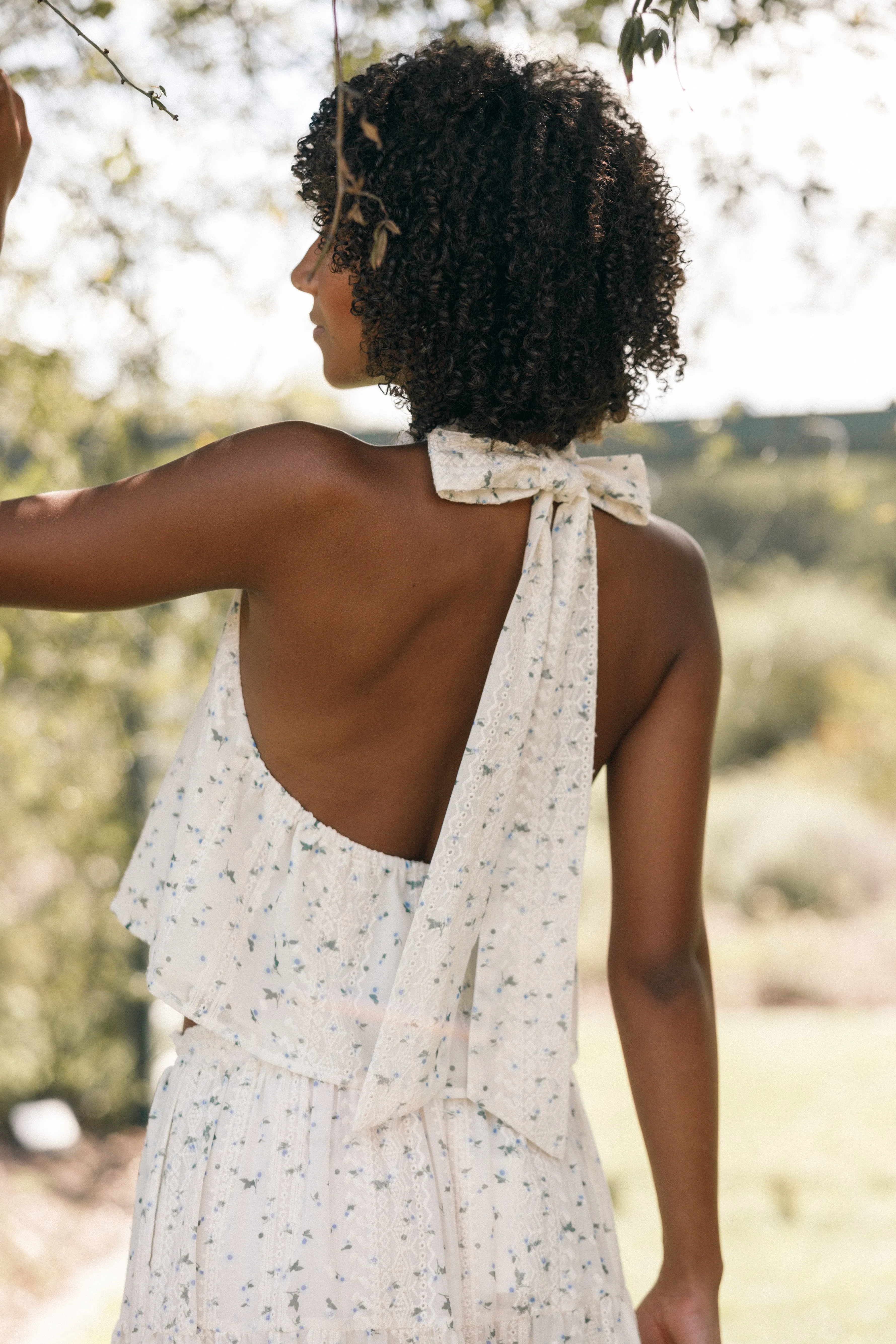 Willa Halterneck Top - Blue Floral sold by Petal & Pup product image thumbnail 3