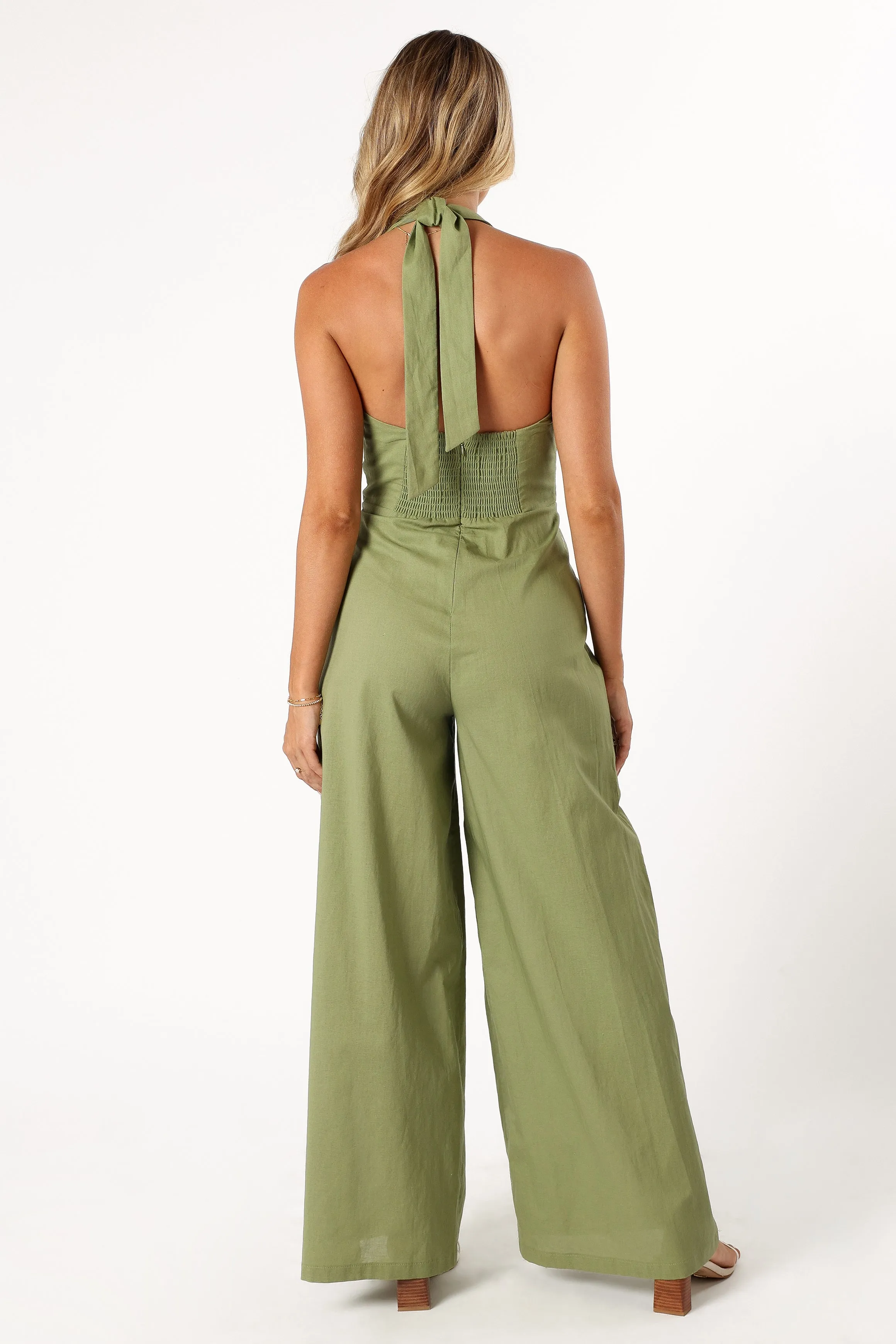 Kourtney Halterneck Jumpsuit - Olive sold by Petal & Pup product image thumbnail 2