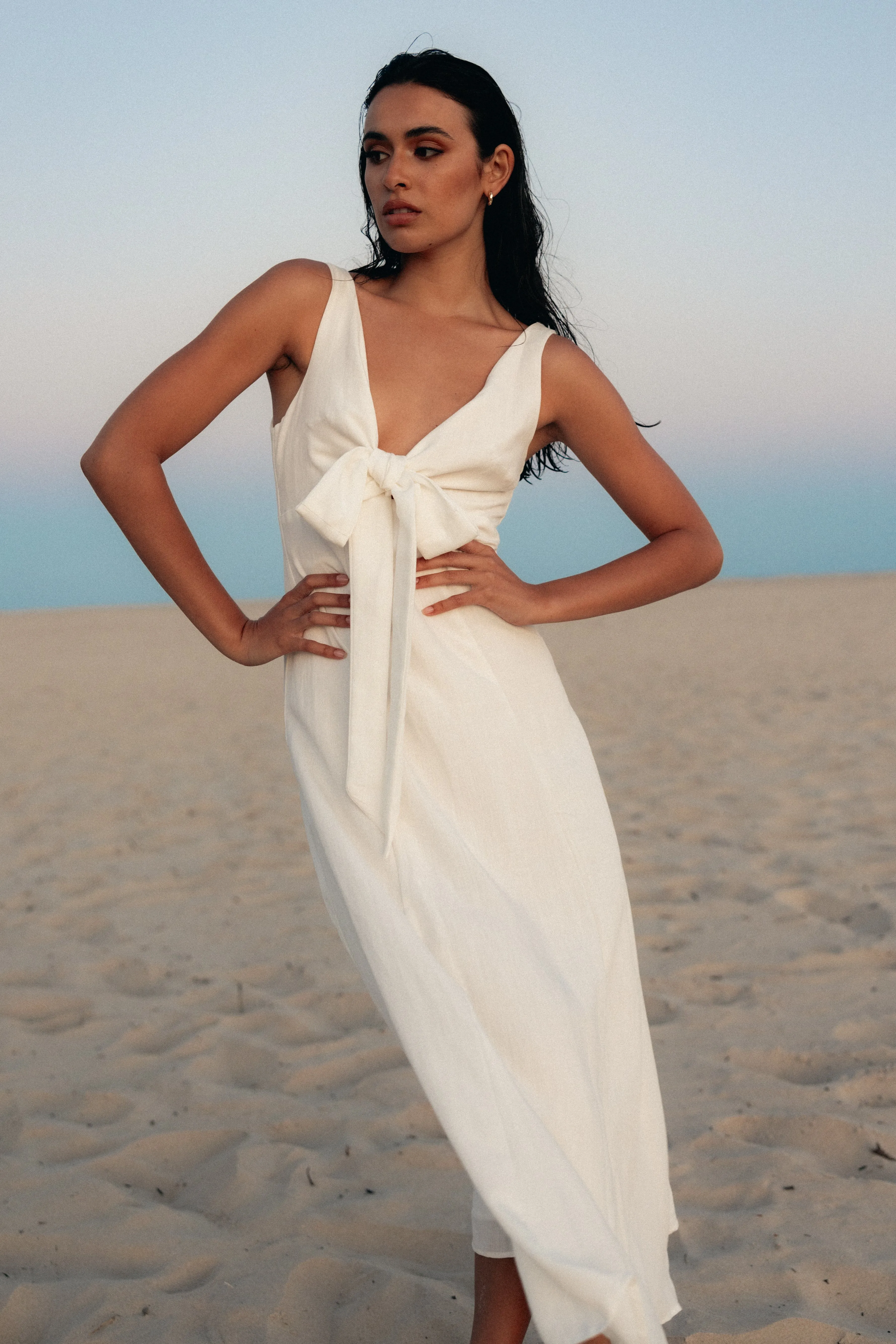 Archer Midi Dress - White sold by Petal & Pup product image thumbnail 2