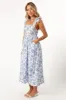 Janie Midi Dress - Blue Floral sold by Petal & Pup