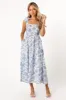 Janie Midi Dress - Blue Floral sold by Petal & Pup