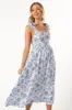 Janie Midi Dress - Blue Floral sold by Petal & Pup
