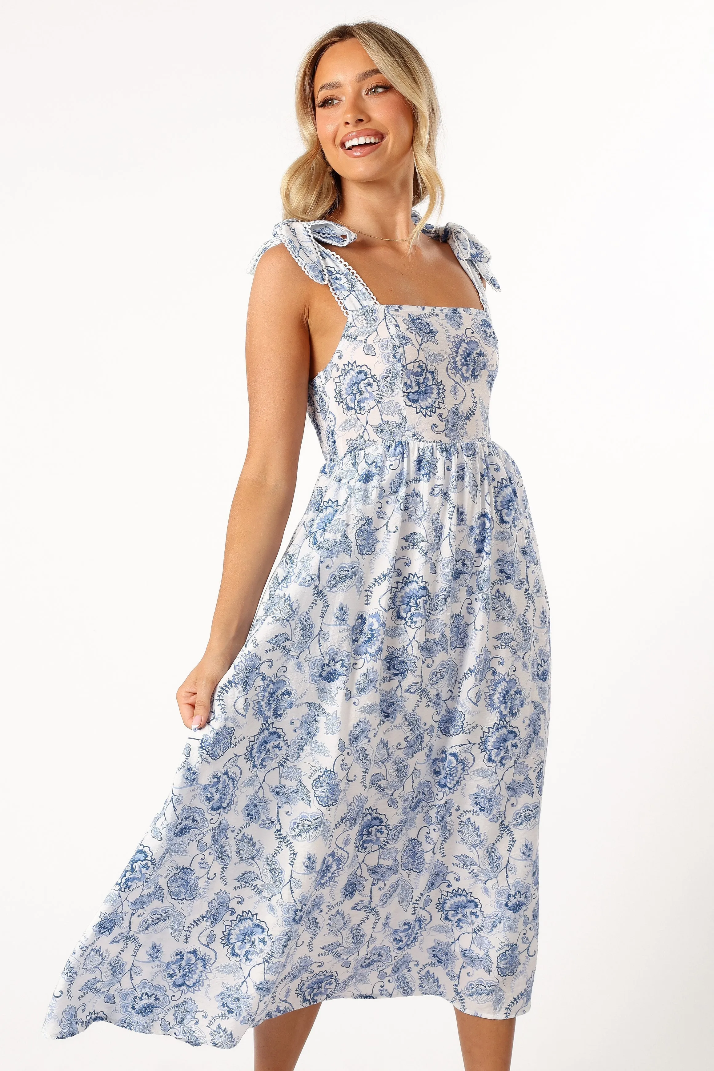 Janie Midi Dress - Blue Floral sold by Petal & Pup product image thumbnail 5