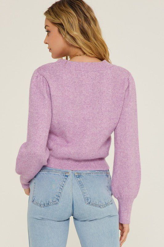Textured Weave Knit Sweater - Lavender sold by Petal & Pup product image thumbnail 6
