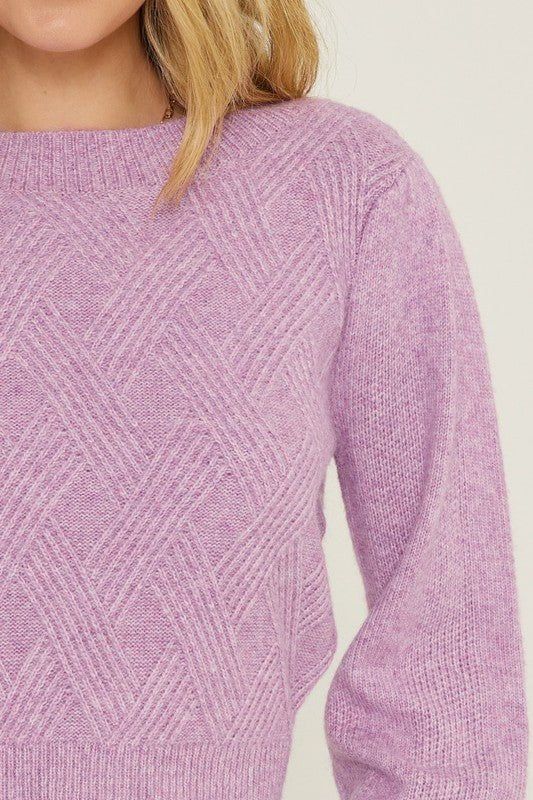 Textured Weave Knit Sweater - Lavender sold by Petal & Pup product image thumbnail 2