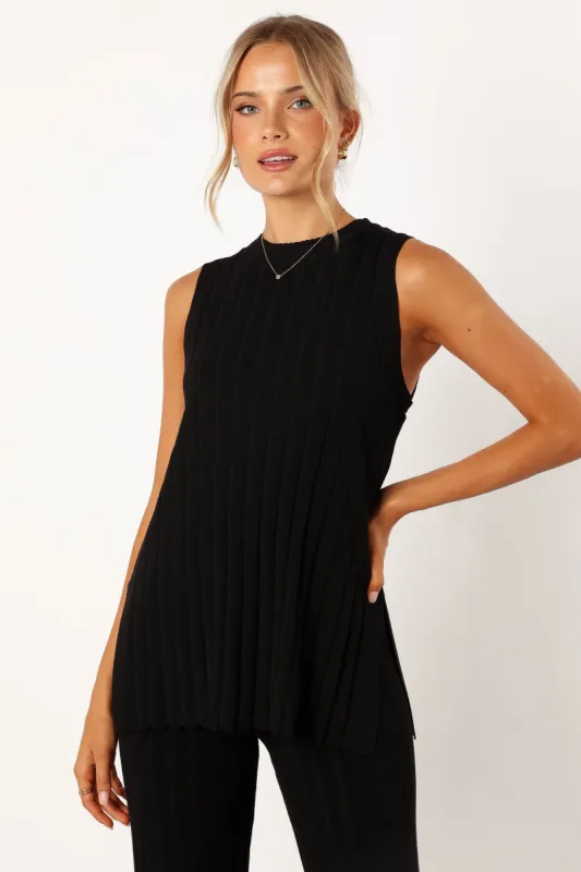 Agnes Knit Top - Black sold by Petal & Pup