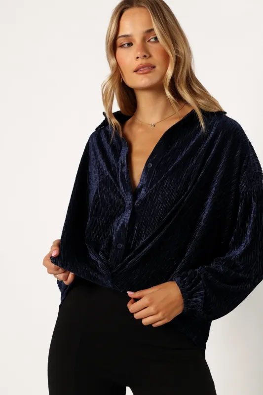 Cadence Long Sleeve Top - Navy sold by Petal & Pup