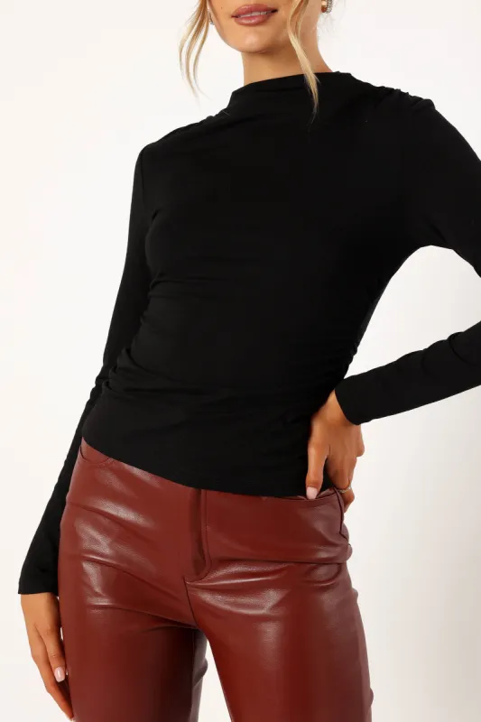 Wanda Long Sleeve Top - Black sold by Petal & Pup