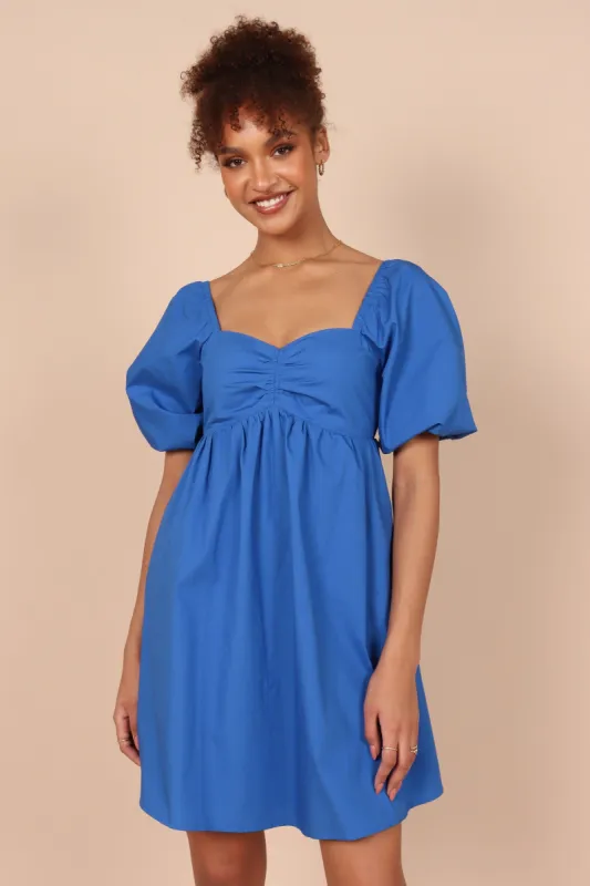 Lionel Puff Sleeve Midi Dress - Royal Blue sold by Petal & Pup
