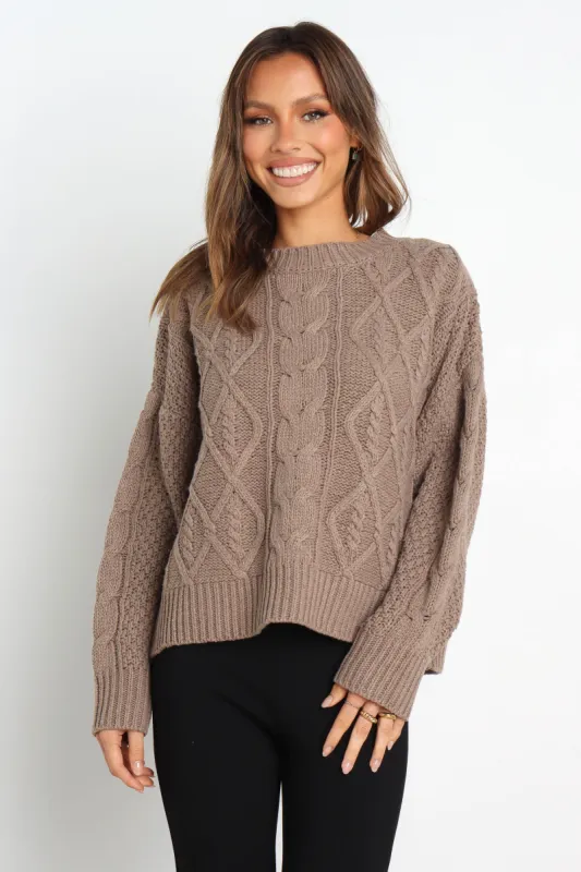 Tahlia Knit Sweater - Mocha made by Petal & Pup