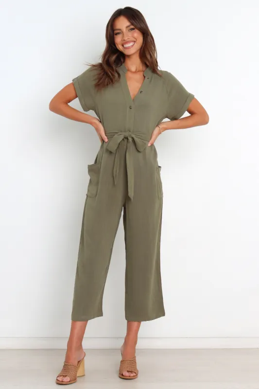 Maverick Jumpsuit - Olive sold by Petal & Pup