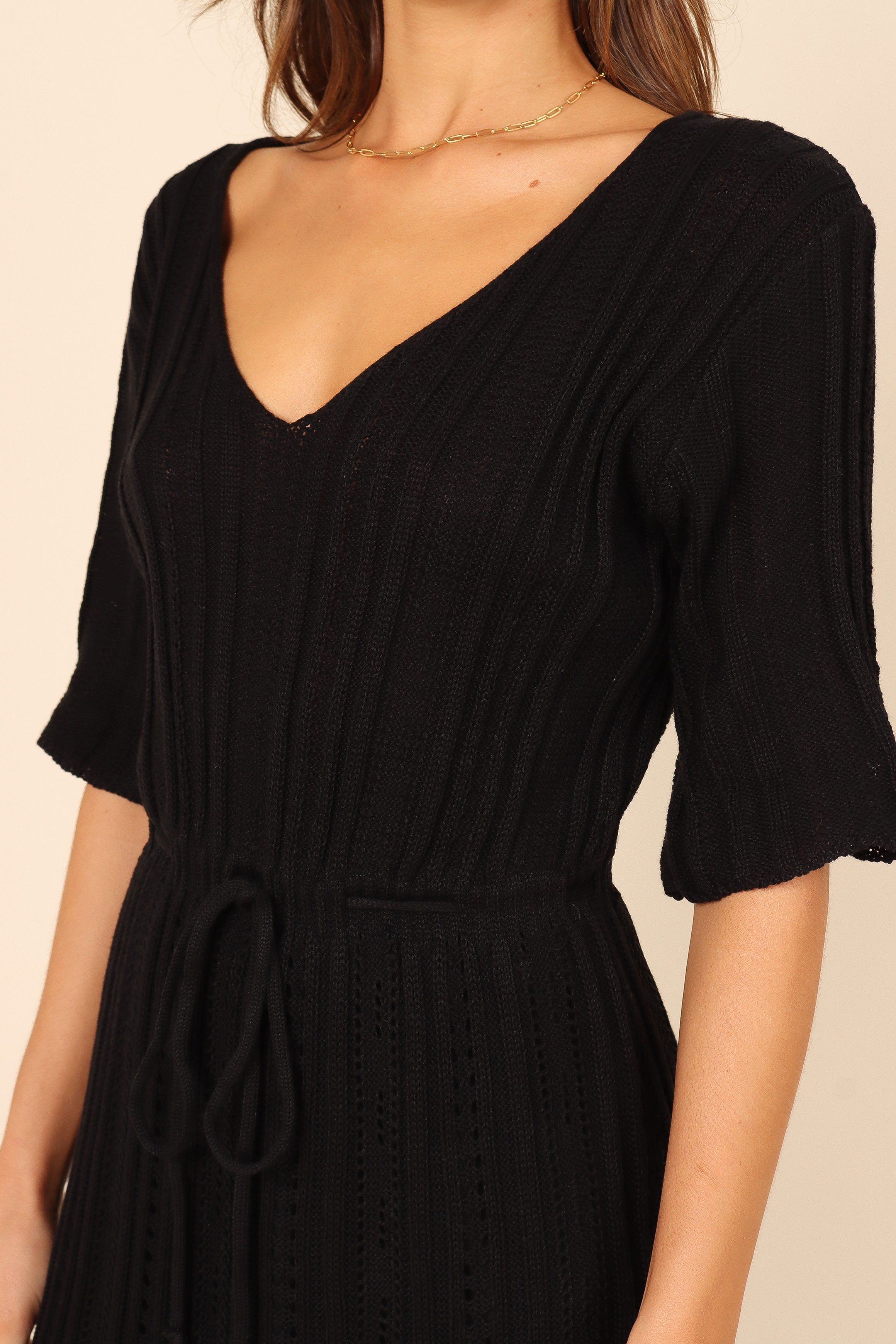 Natalie Crochet Midi Dress - Black sold by Petal & Pup product image thumbnail 2