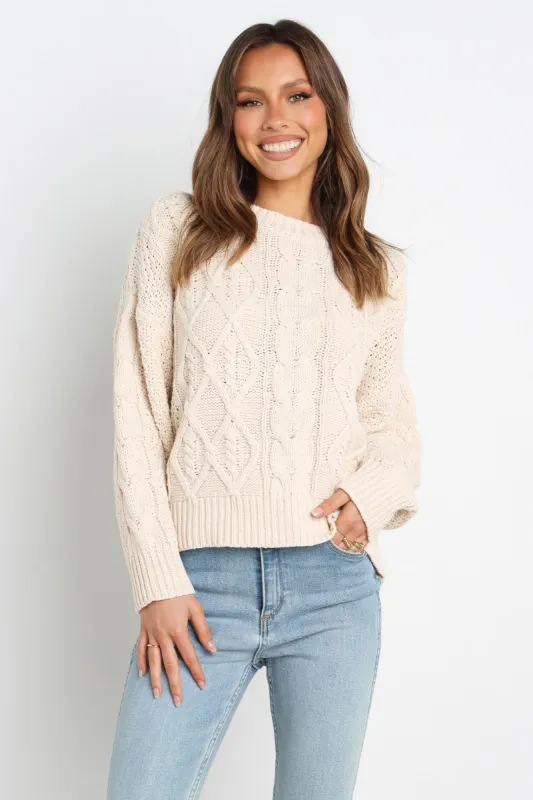 Tahlia Knit Sweater - Cream sold by Petal & Pup