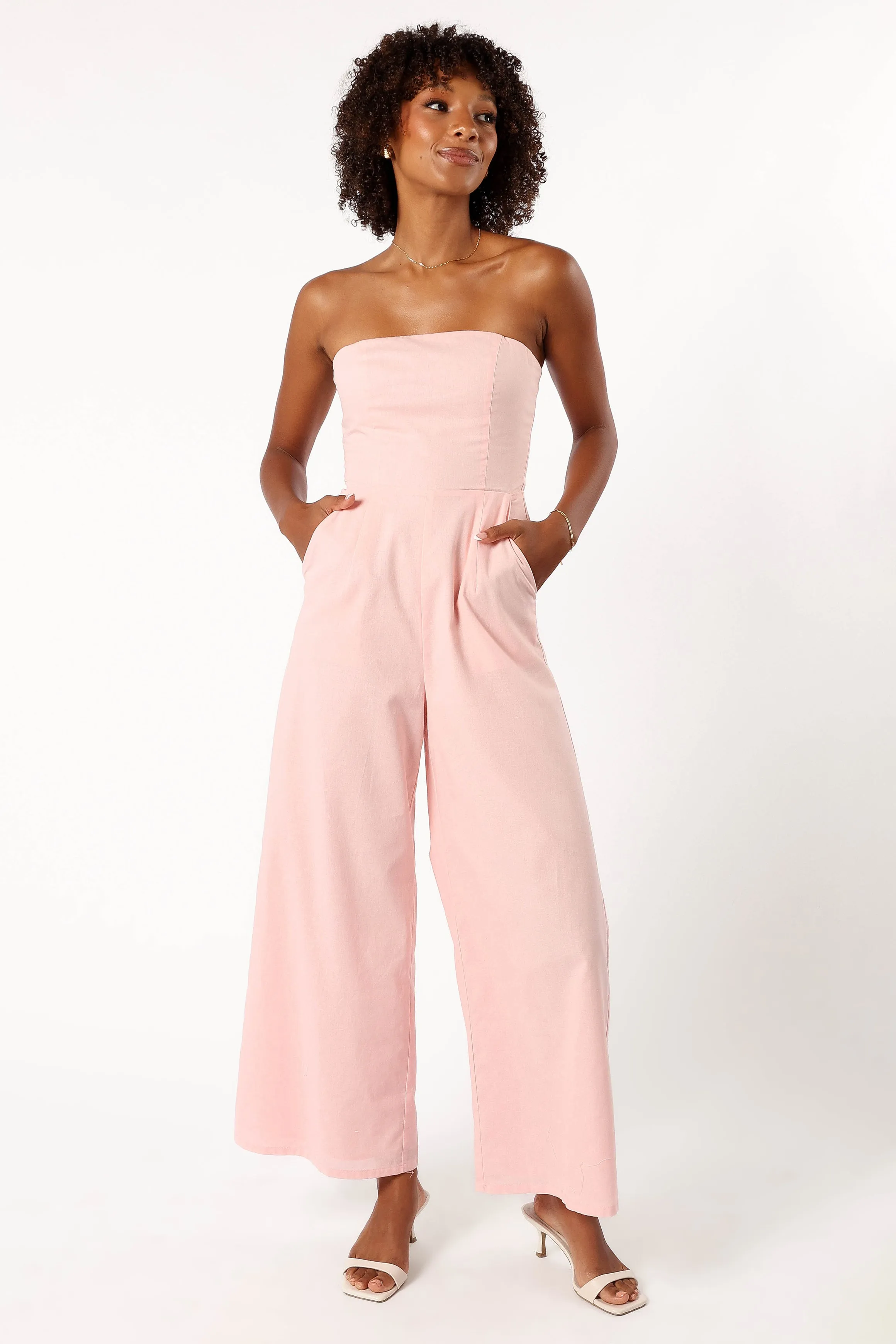 Jodie Strapless Jumpsuit - Pale Pink sold by Petal & Pup product image thumbnail 3