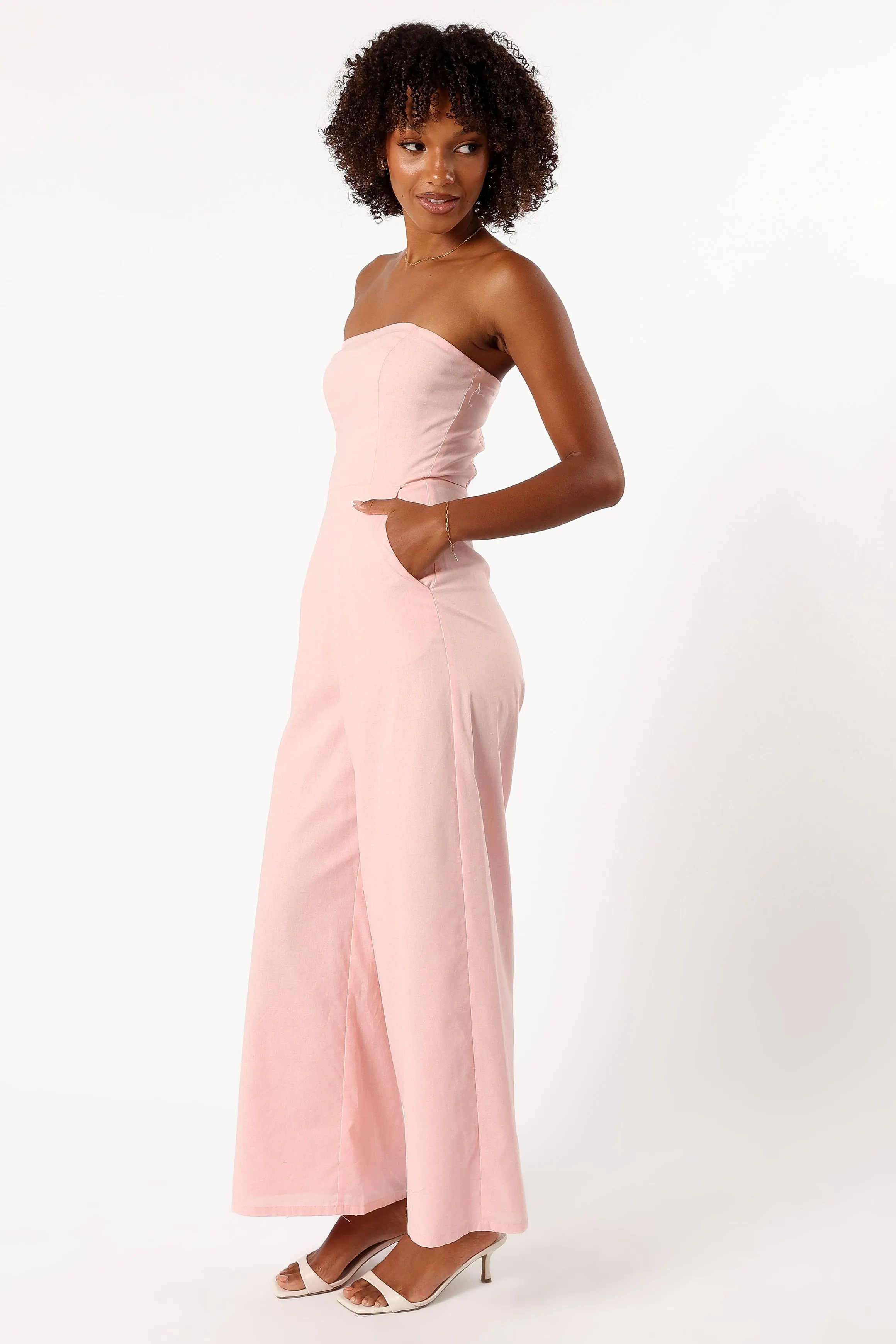 Jodie Strapless Jumpsuit - Pale Pink sold by Petal & Pup product image thumbnail 4