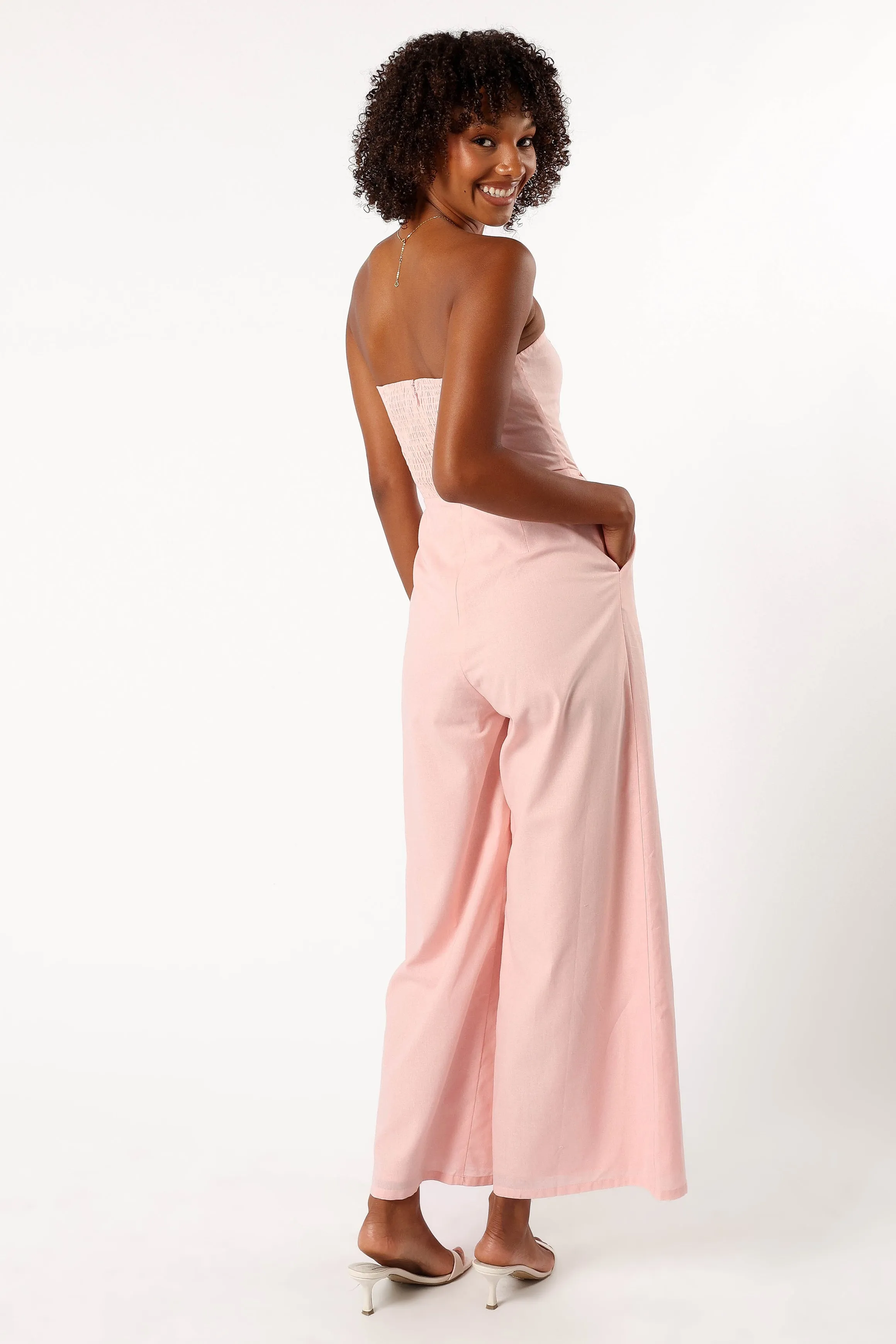 Jodie Strapless Jumpsuit - Pale Pink sold by Petal & Pup product image thumbnail 5