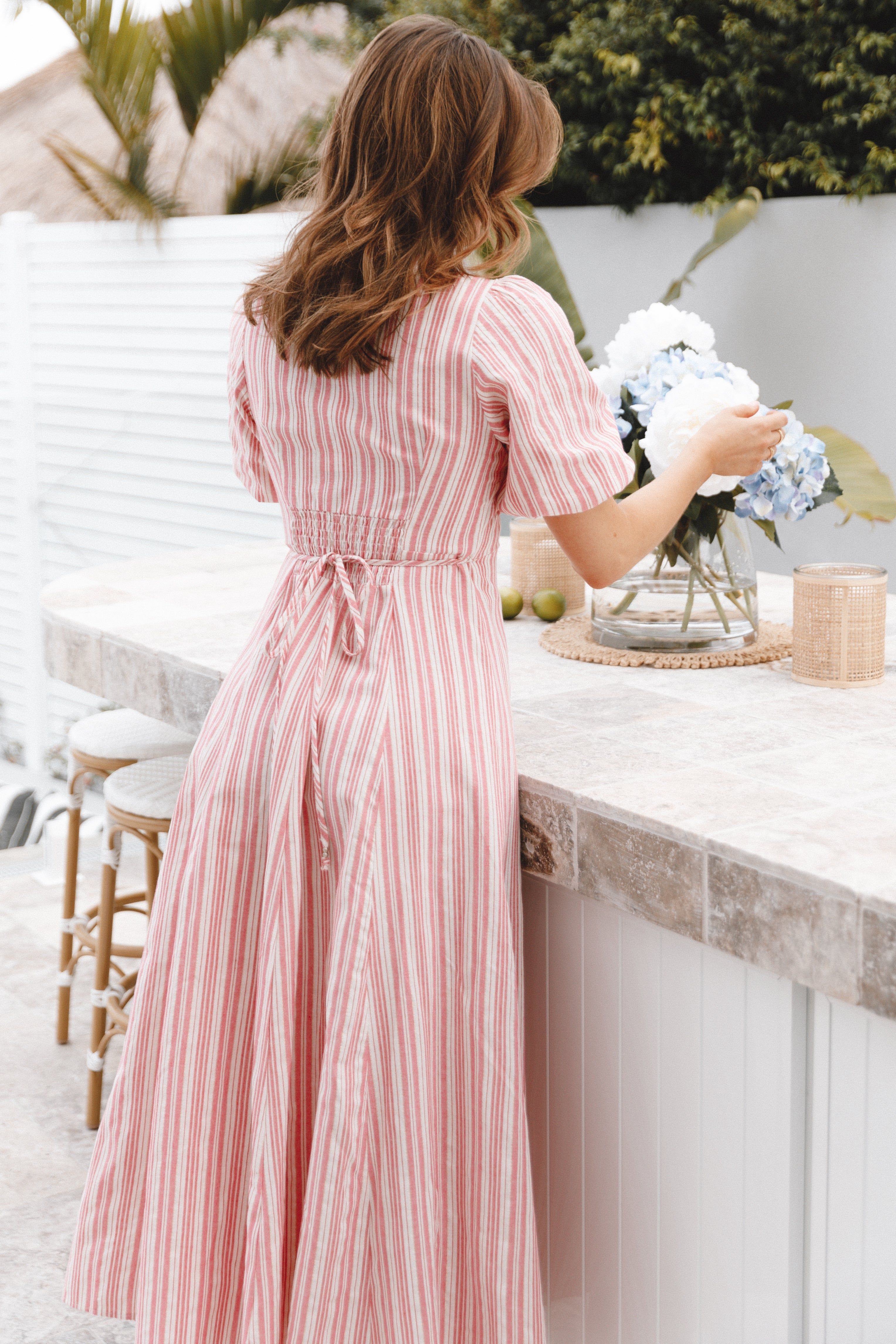 Prairie Midi Dress - Pink Stripe sold by Petal & Pup product image thumbnail 2