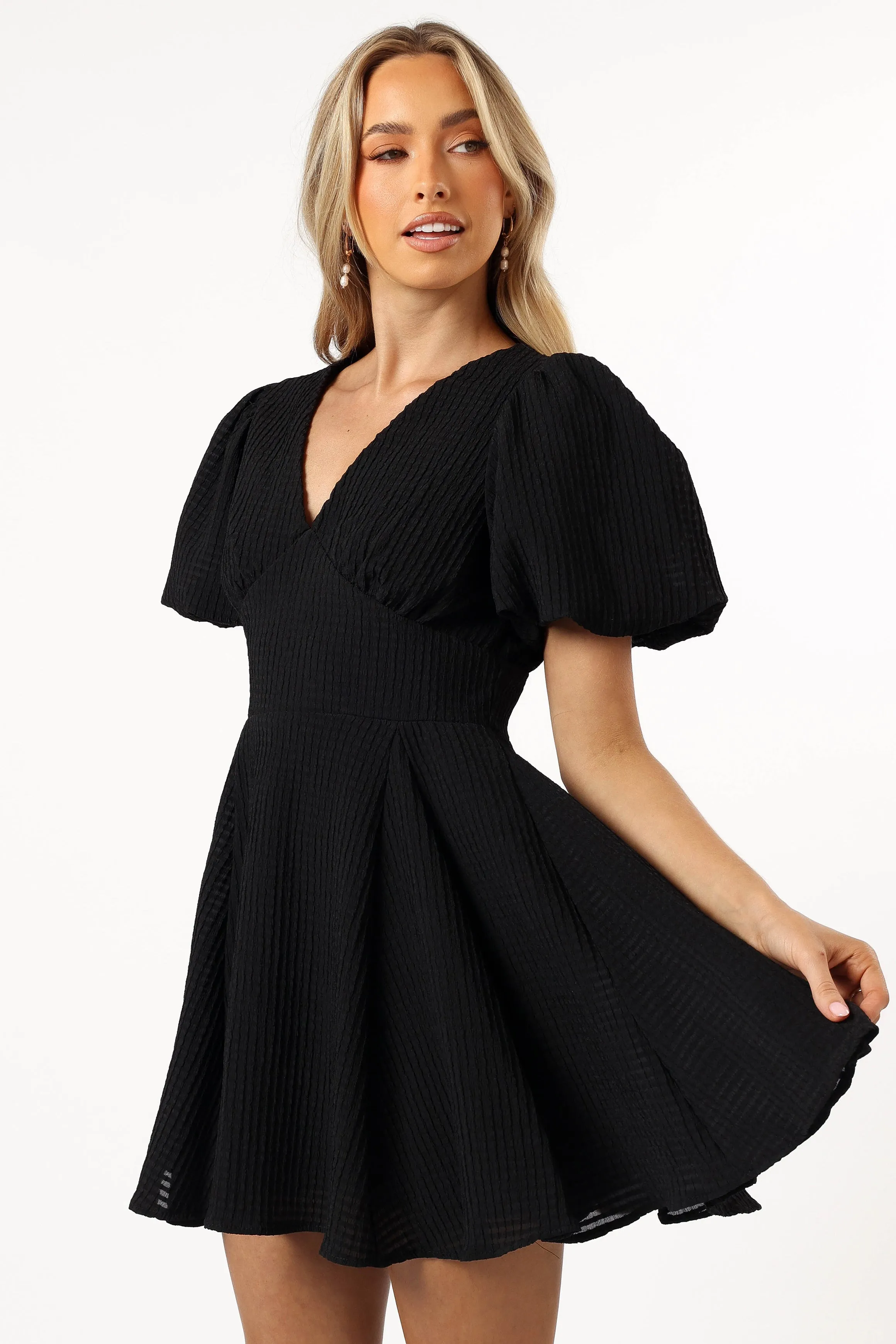 Max Short Sleeve Mini Dress - Black sold by Petal & Pup