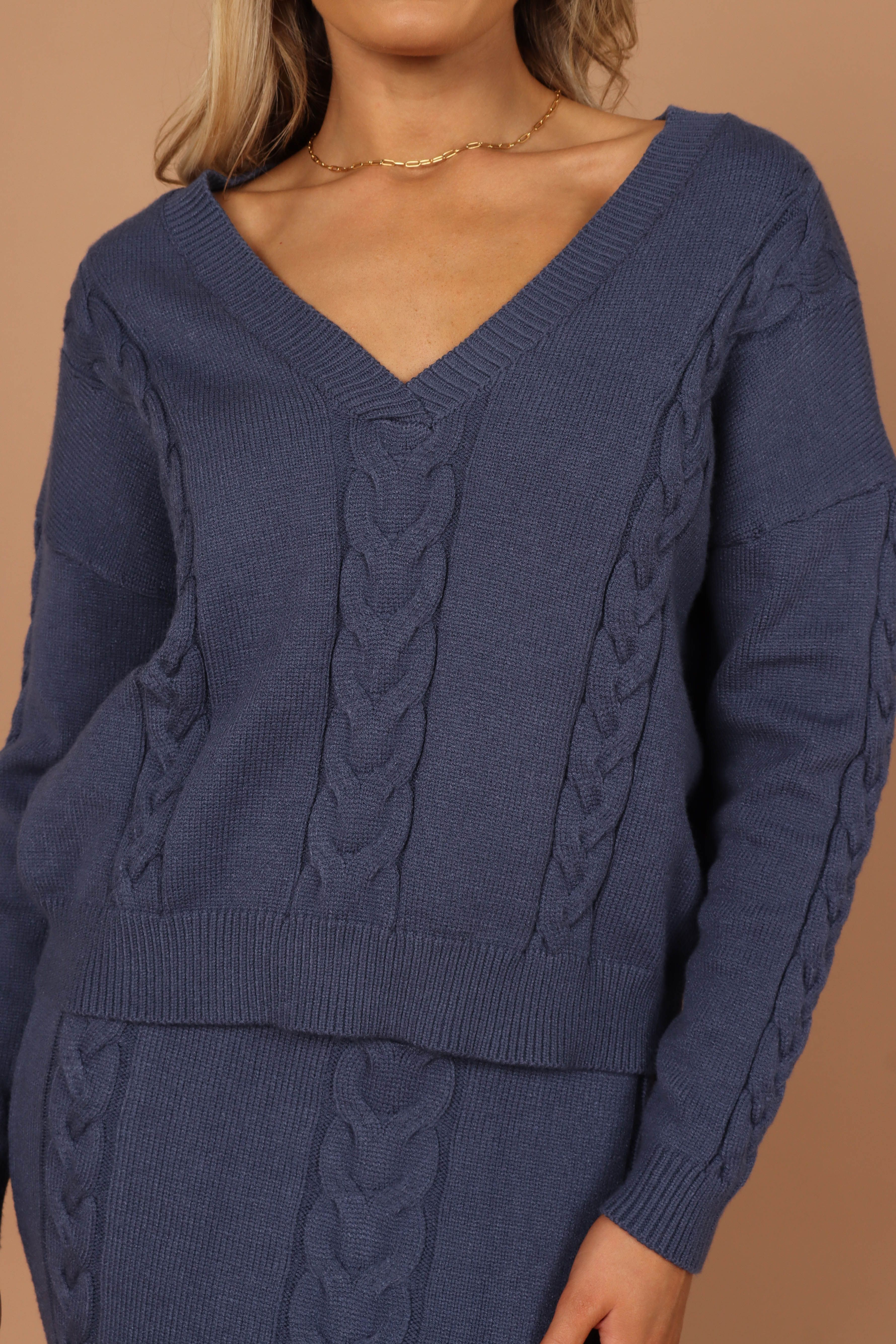Aspen Cable Knit Sweater - Midnight Blue sold by Petal & Pup product image thumbnail 3