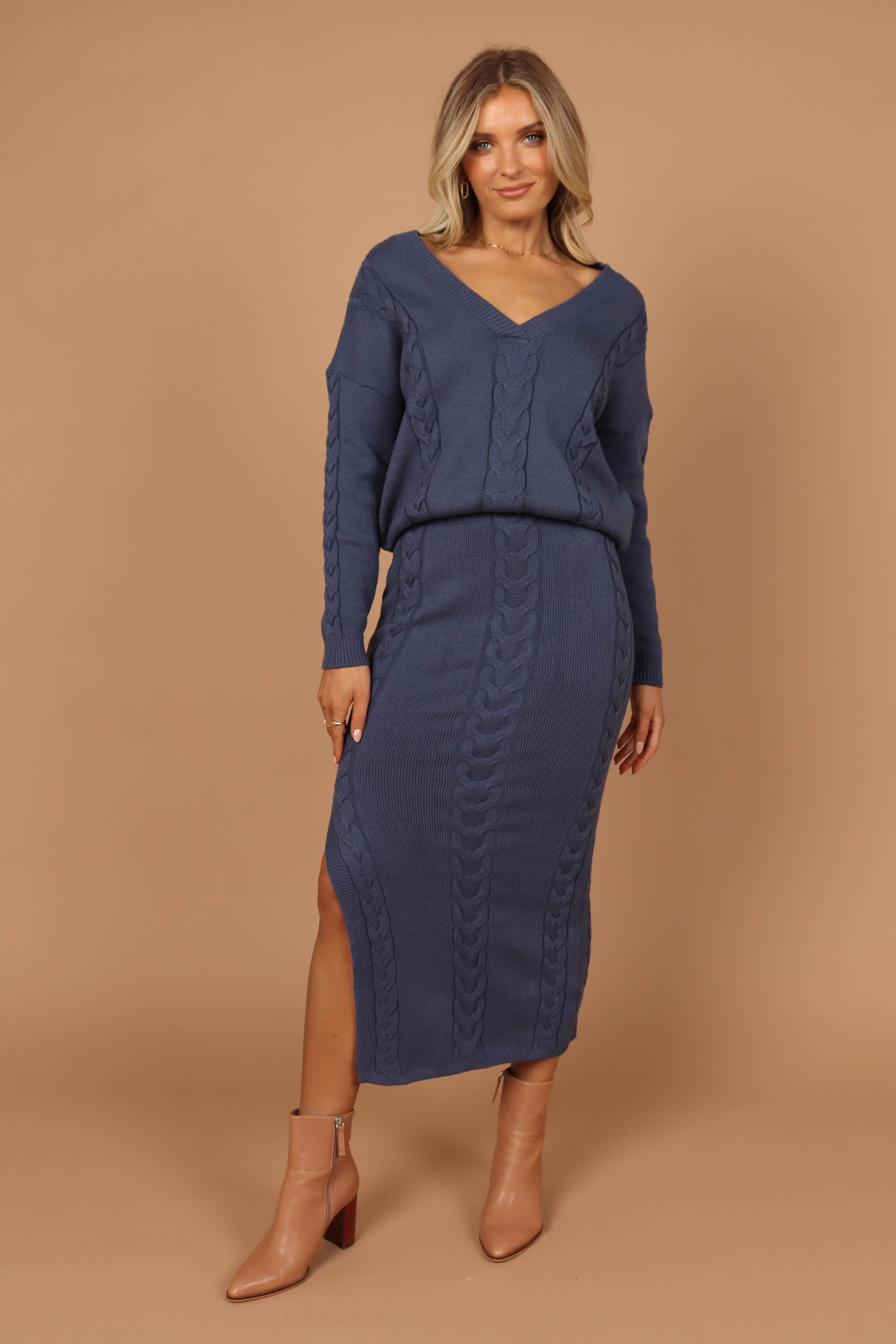 Aspen Cable Knit Sweater - Midnight Blue sold by Petal & Pup product image thumbnail 8