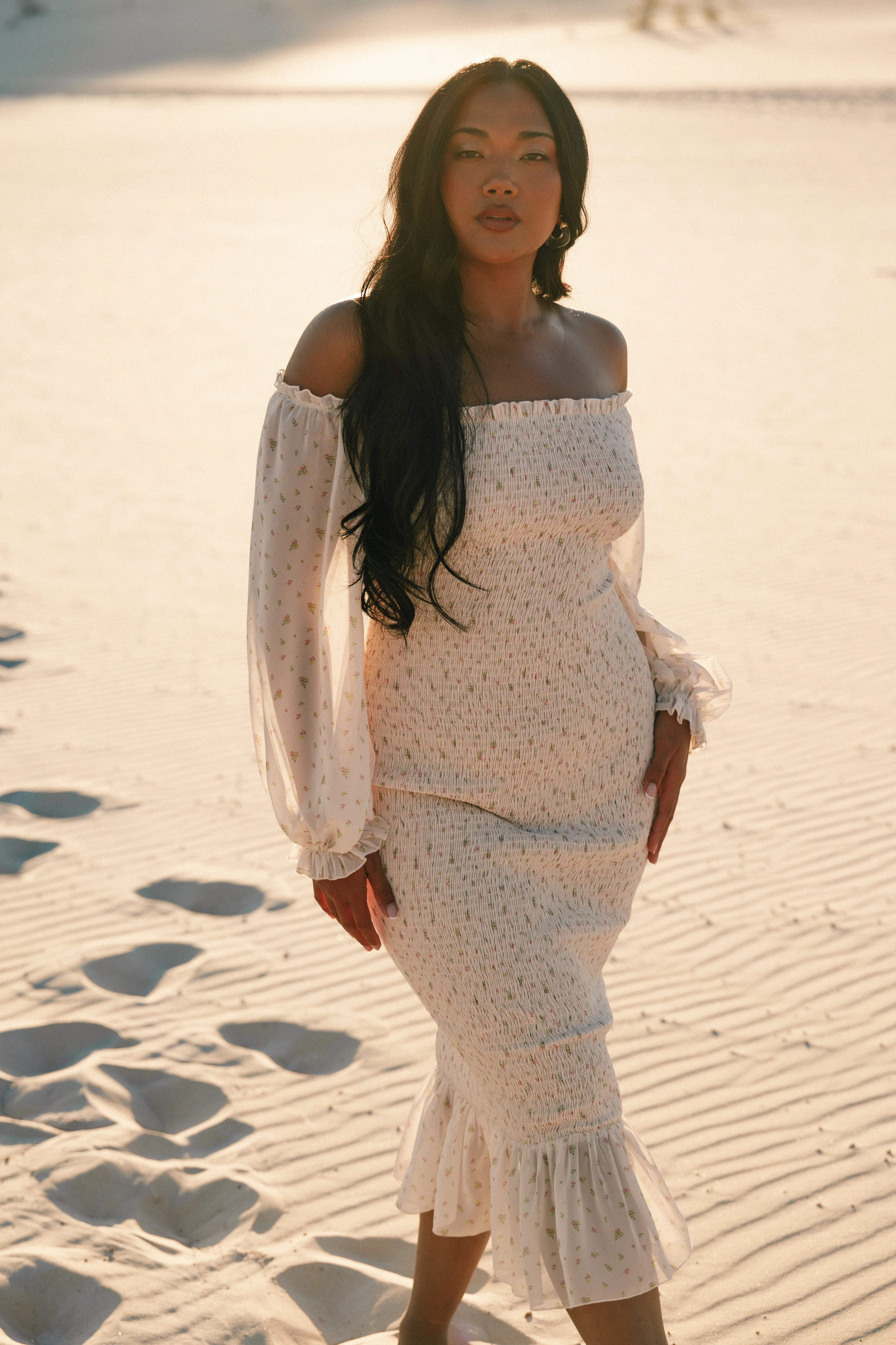 Sara Midi Dress - Tiny Blooms sold by Petal & Pup product image thumbnail 2