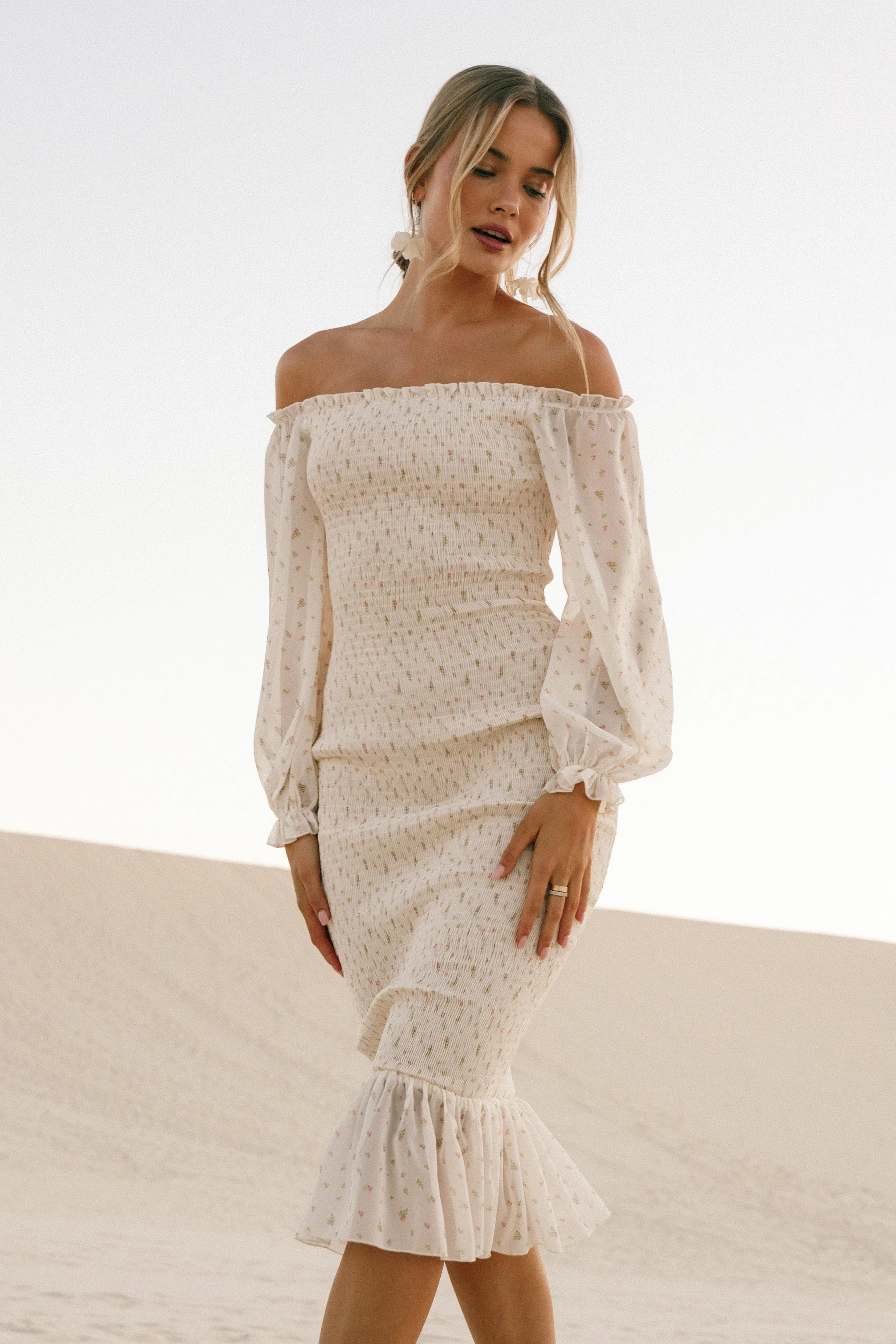 Sara Midi Dress - Tiny Blooms sold by Petal & Pup