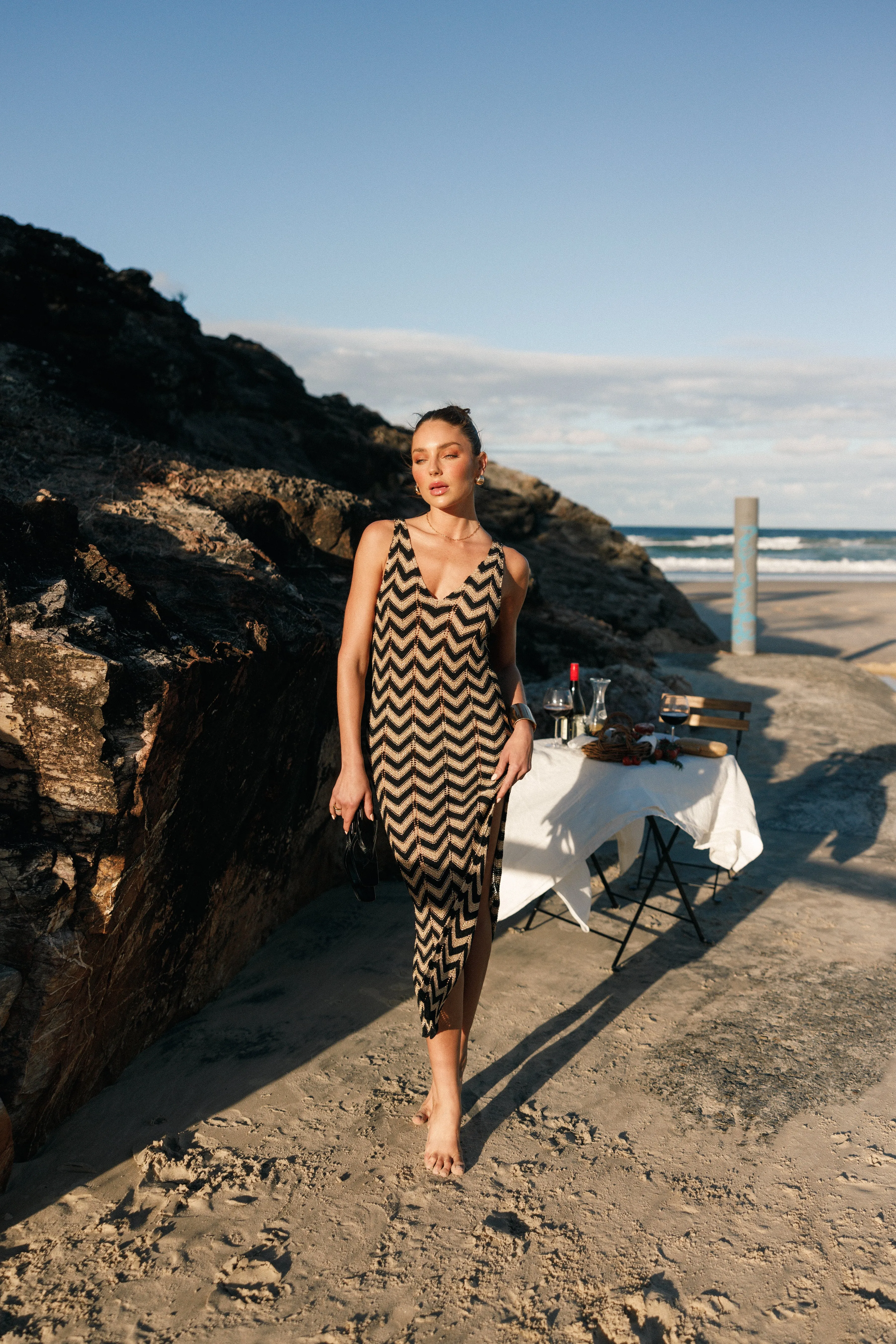 Rhya Midi Dress - Sand/Black sold by Petal & Pup product image thumbnail 2