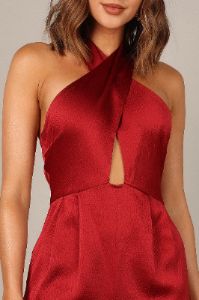 Dixie Halter Jumpsuit - Burgundy sold by Petal & Pup