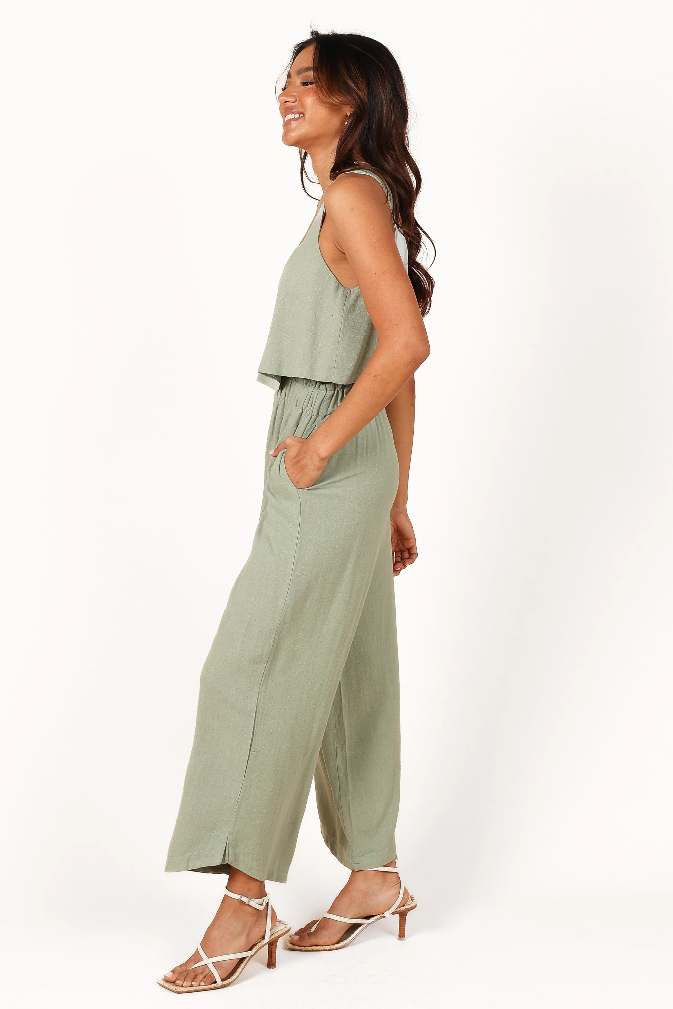 Eleanor High Waisted Pants - Green sold by Petal & Pup product image thumbnail 2