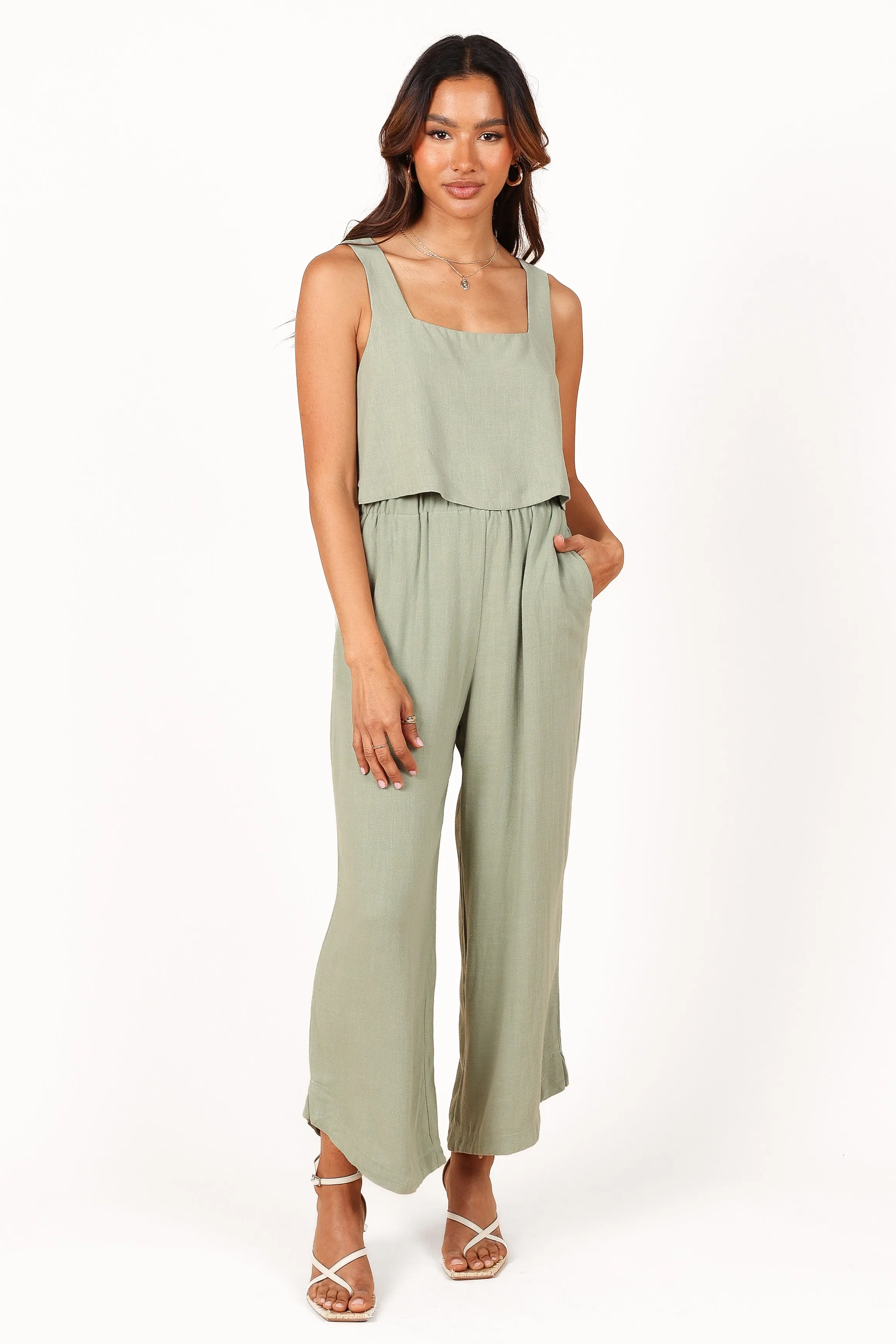 Eleanor High Waisted Pants - Green sold by Petal & Pup