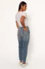 Just Black Distressed Slim Leg Jean - Light Denim sold by Petal & Pup