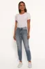 Just Black Distressed Slim Leg Jean - Light Denim sold by Petal & Pup