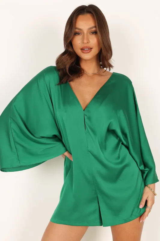 Porscha Romper - Green made by Petal & Pup