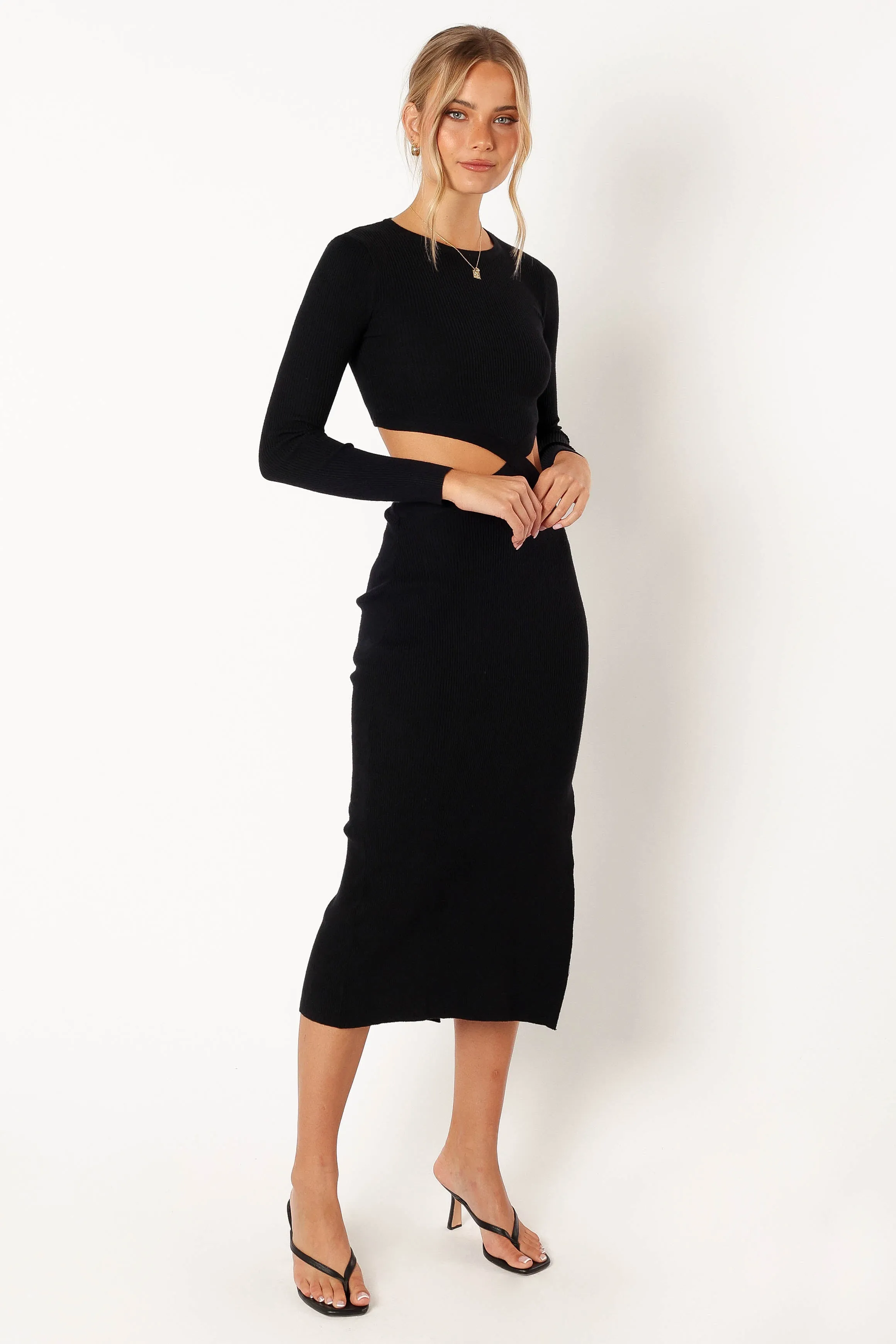 Jonah Long Sleeve Midi Dress - Black sold by Petal & Pup product image thumbnail 5