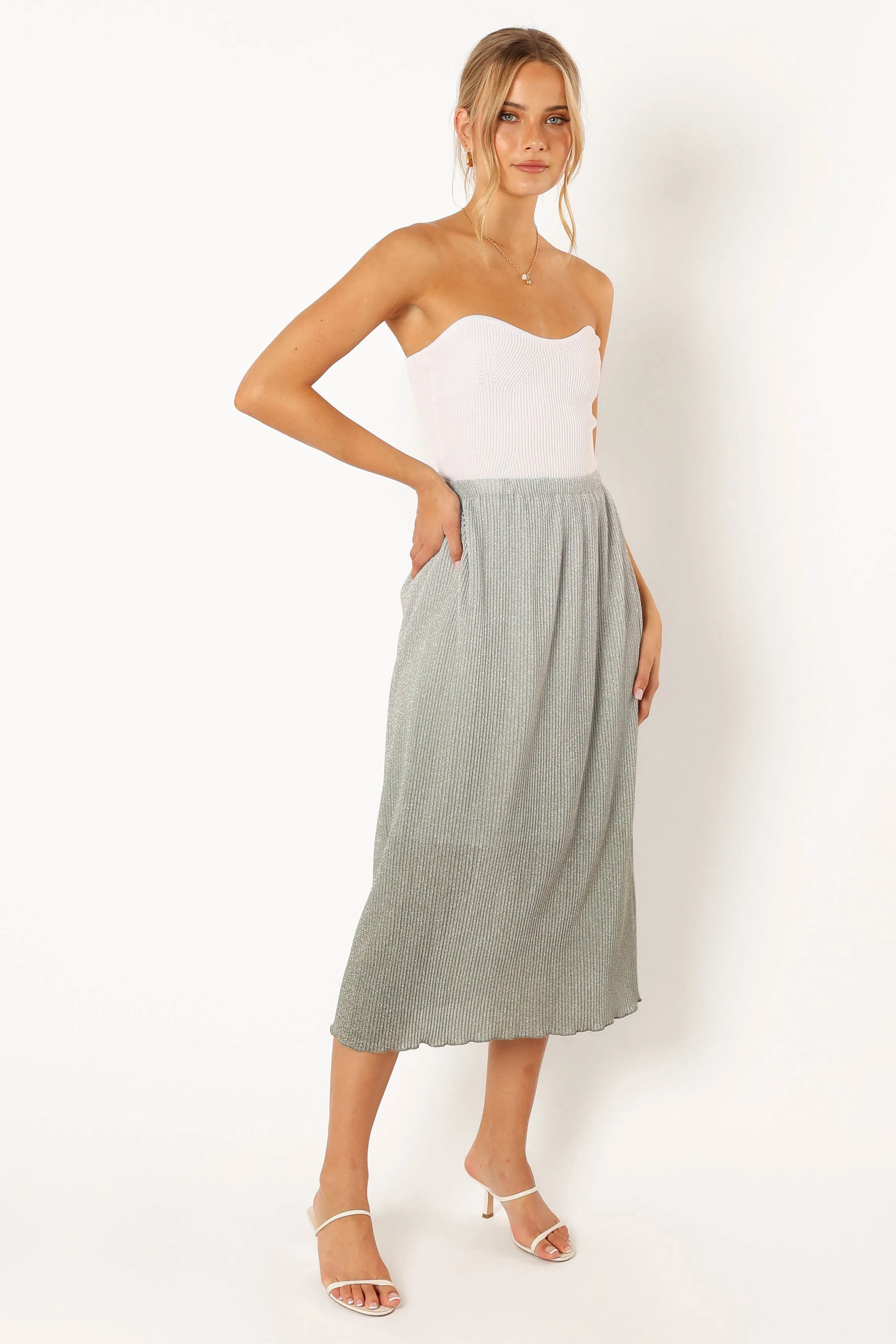 Margurita Gradient Midi Skirt - Aqua sold by Petal & Pup product image thumbnail 5