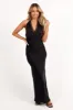 Kalina Halterneck Maxi Dress - Black sold by Petal & Pup