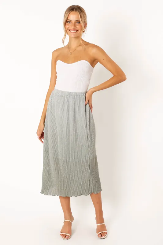 Margurita Gradient Midi Skirt - Aqua sold by Petal & Pup